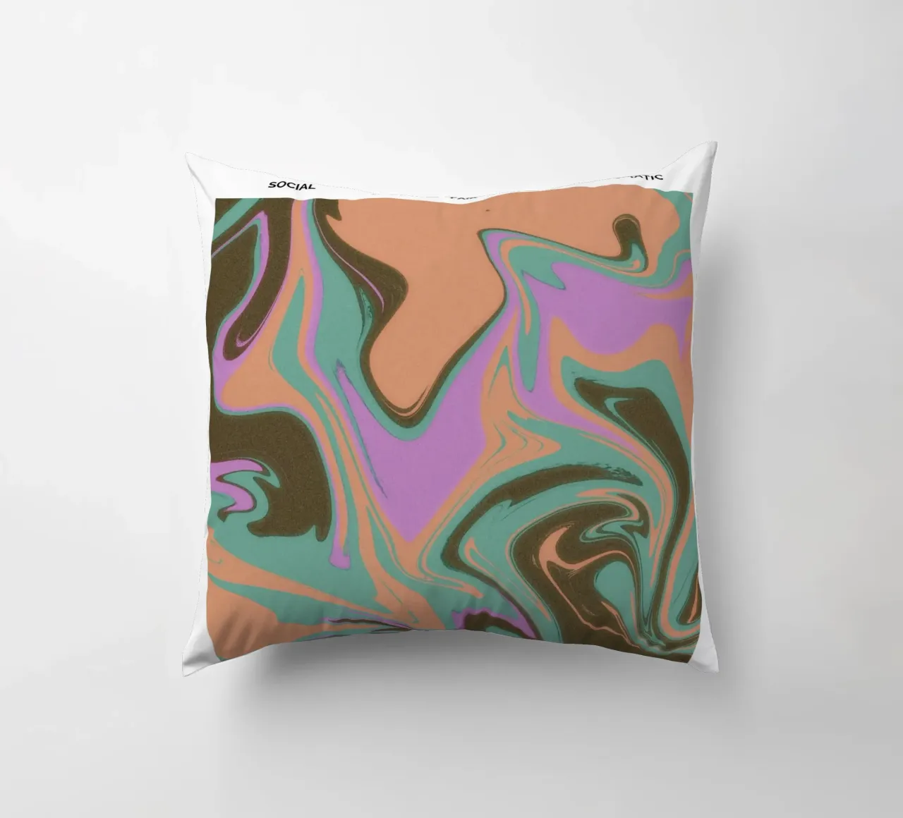 Libra Abstract - Harmonious Psychedelic Zodiac Print decorative cushion by NorwesClub