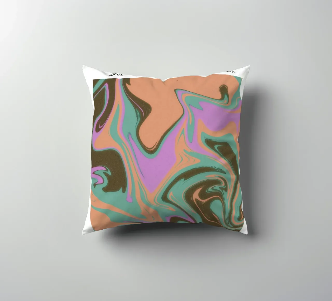 Libra Abstract - Harmonious Psychedelic Zodiac Print decorative cushion by NorwesClub
