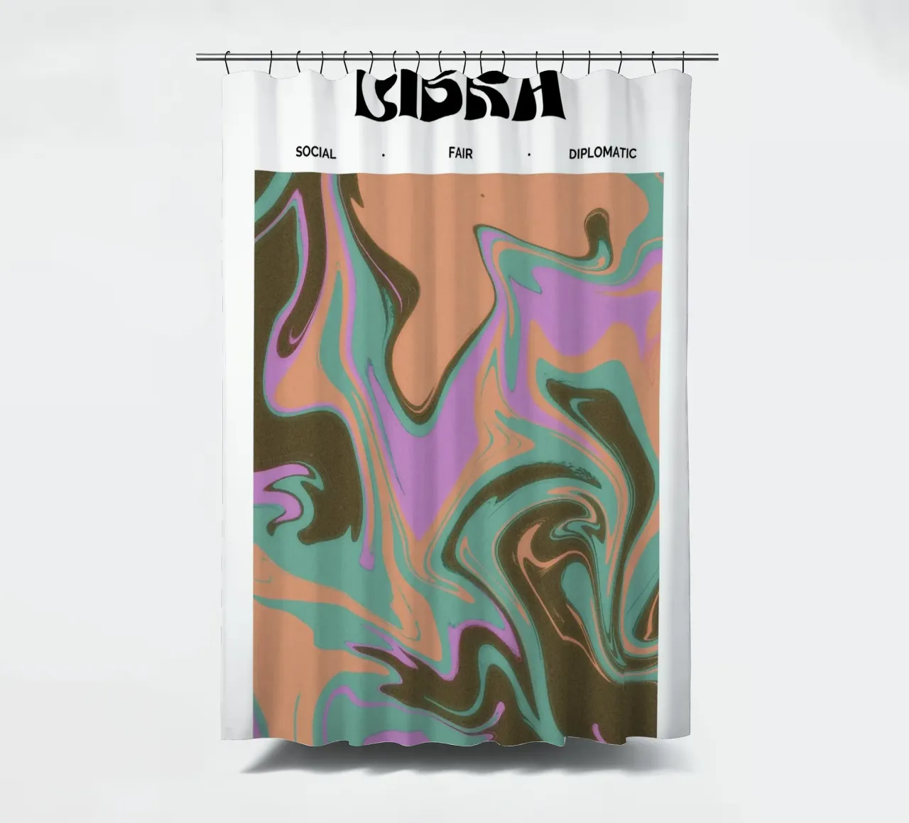 Weegschaal Abstract - Harmonieuze Psychedelische Dierenriem Print douchegordijn van NorwesClub