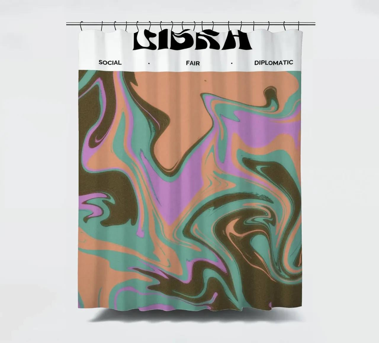 Weegschaal Abstract - Harmonieuze Psychedelische Dierenriem Print douchegordijn van NorwesClub
