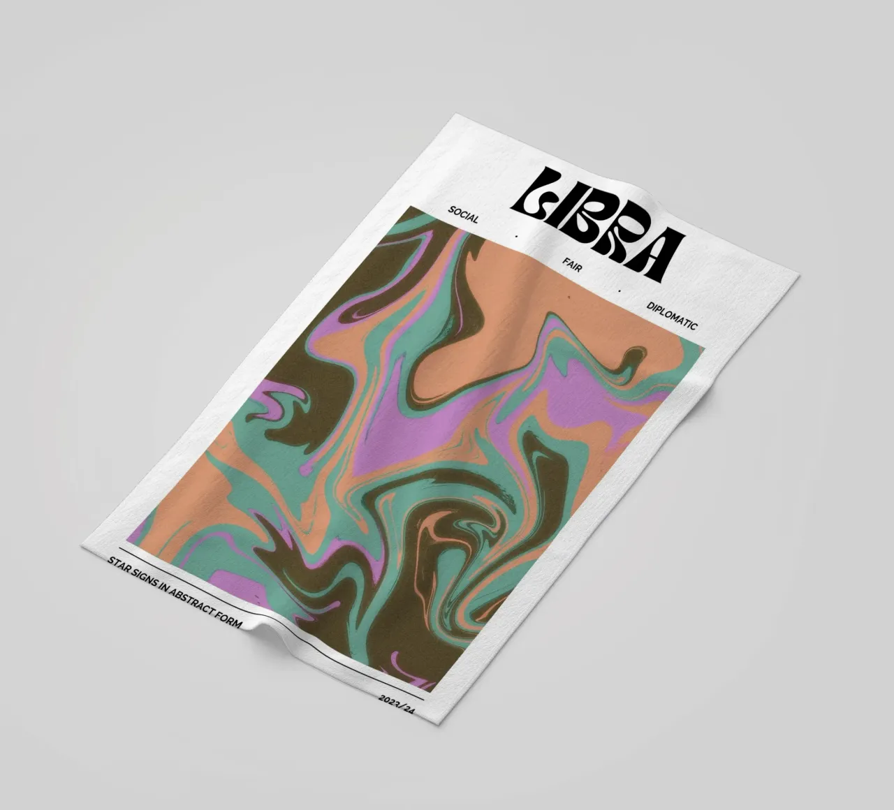 Libra Abstract - Harmonious Psychedelic Zodiac Print beach towel by NorwesClub