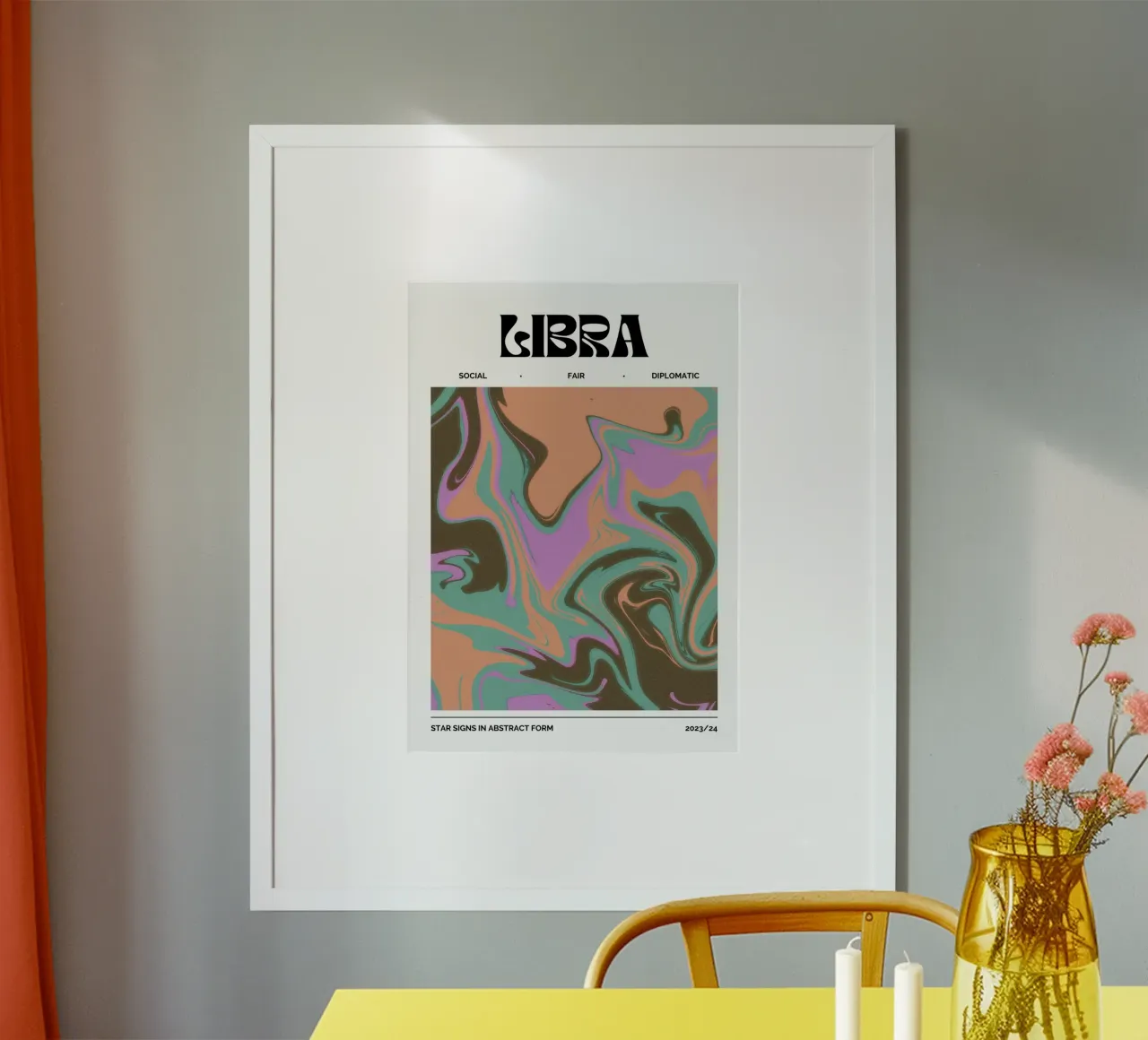 Libra Abstract - Stampa zodiacale armoniosa e psichedelica poster da NorwesClub