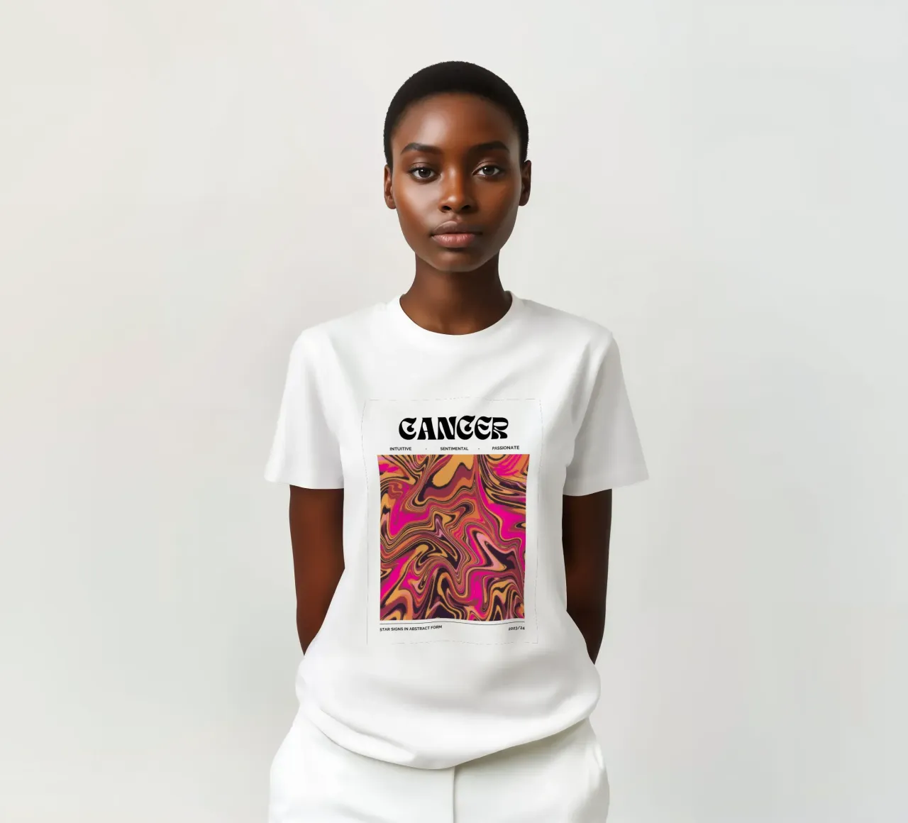 Cáncer Abstracto - Impresión psicodélica emocional del zodiaco camiseta de NorwesClub