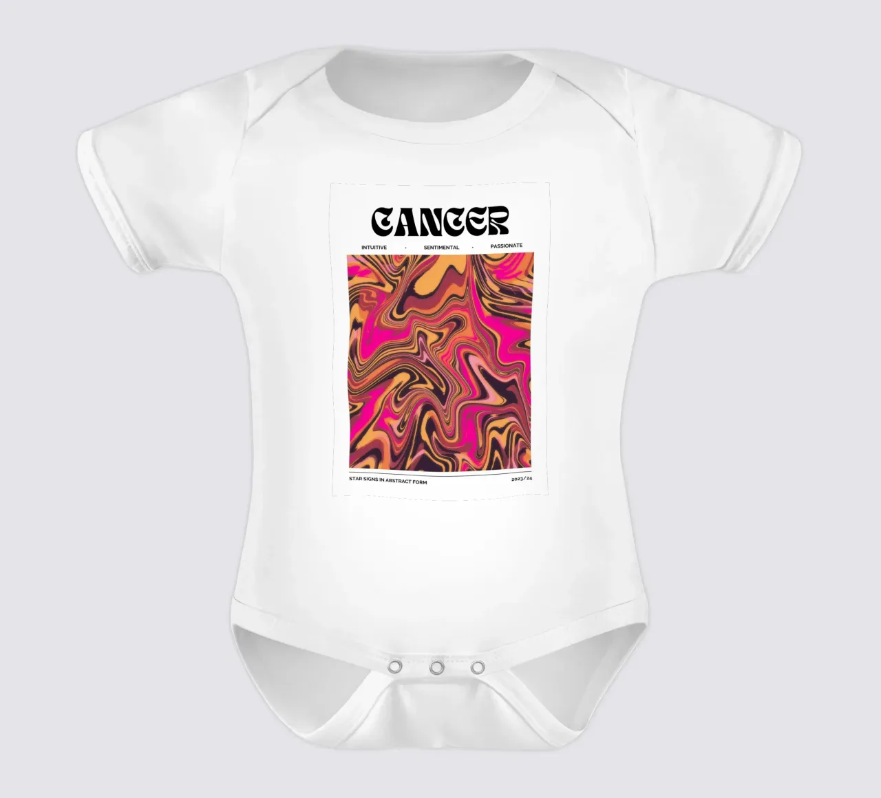 Cancer Abstract - Emotional Psychedelic Zodiac Print short-sleeve baby romper by NorwesClub