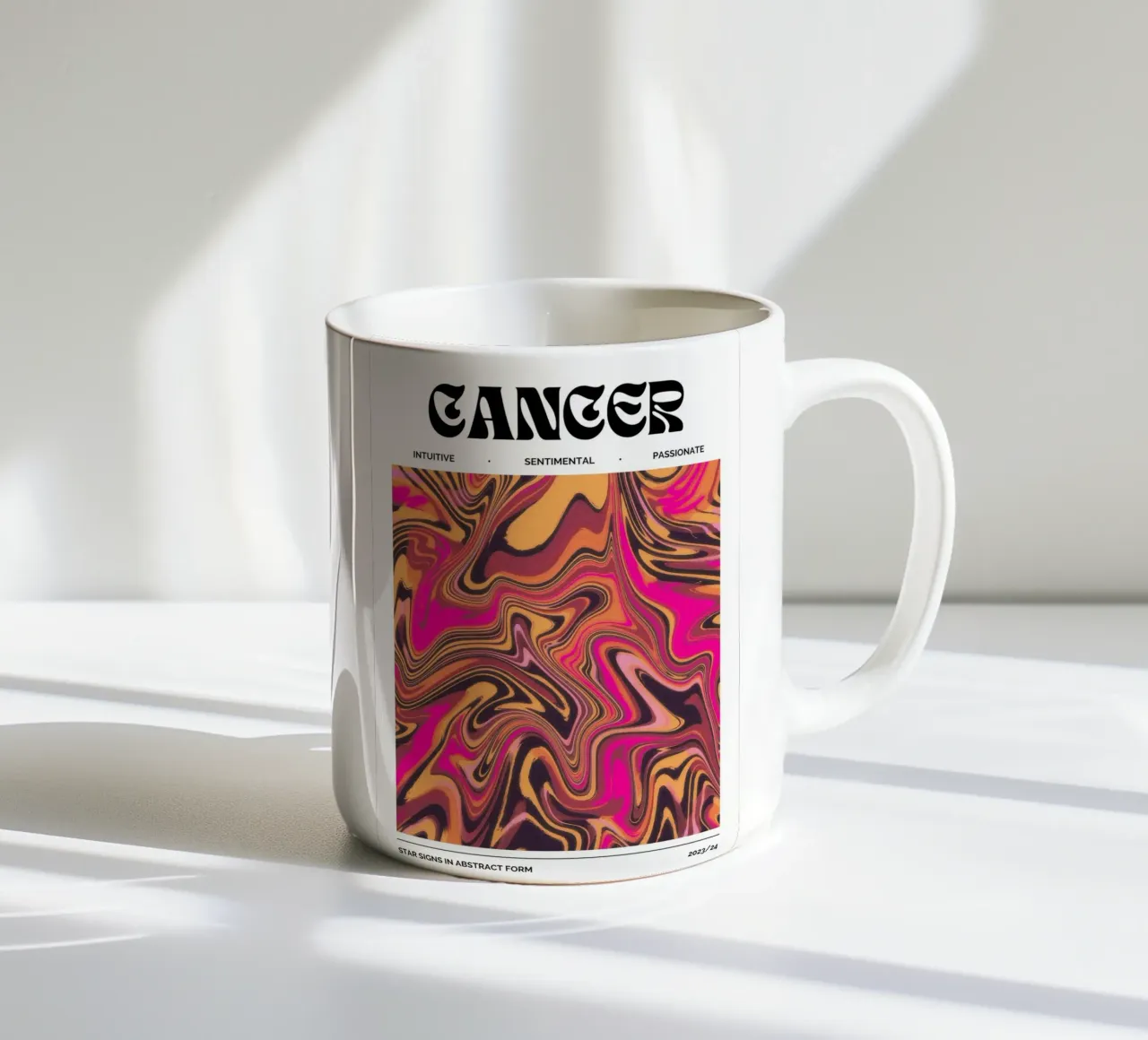 Kreeft Abstract - Emotionele Psychedelische Dierenriem Print keramische mok van NorwesClub
