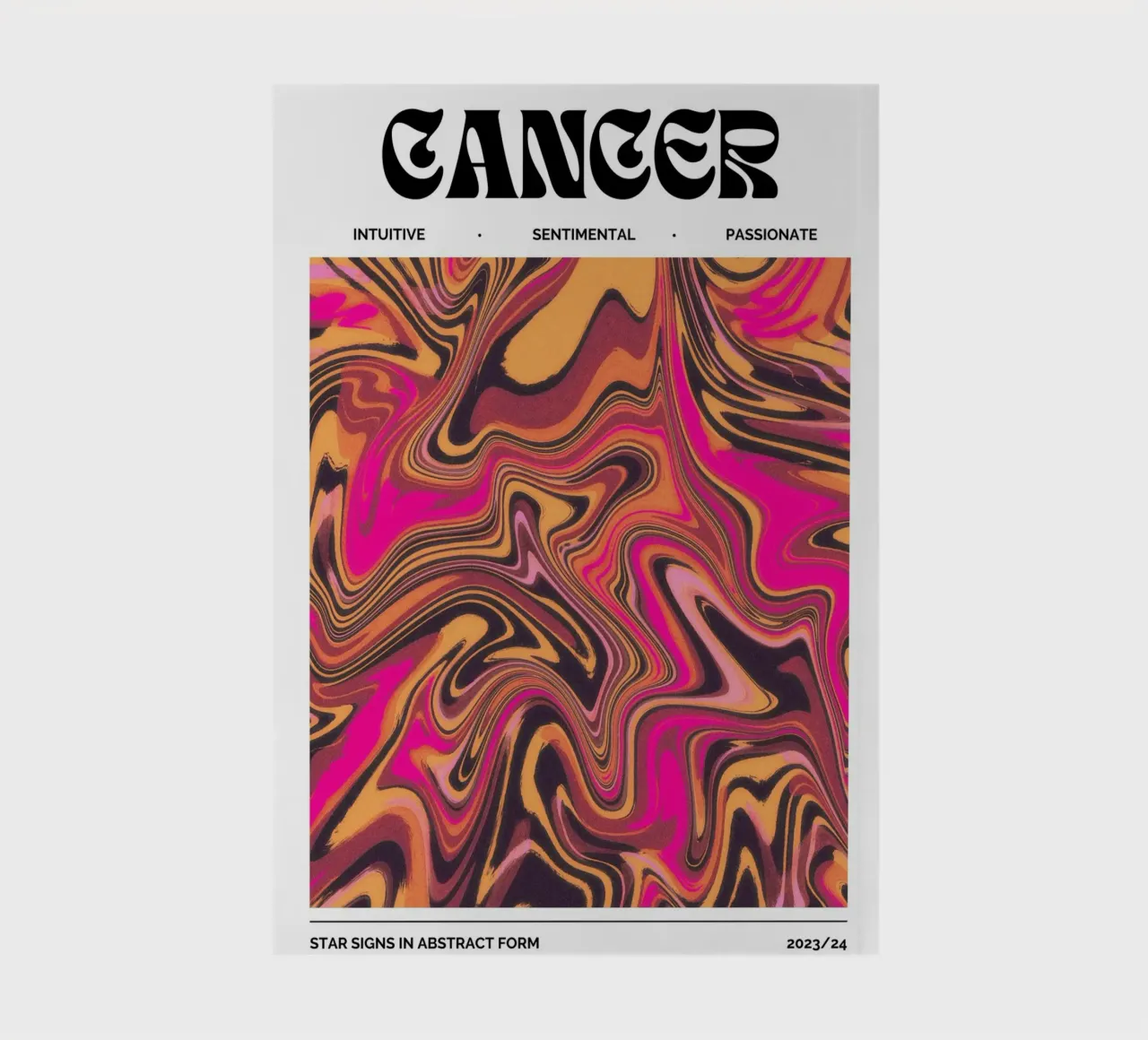 Cancer Abstract - Emotional Psychedelic Zodiac Print notebook by NorwesClub
