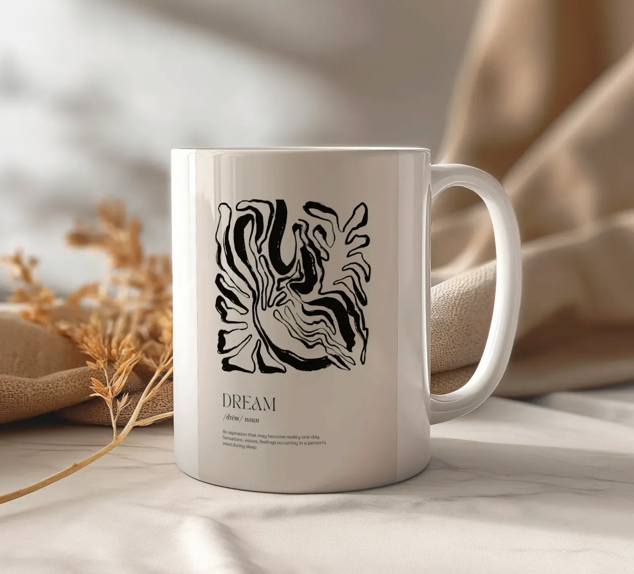 DREAM Abstract - Organic Zebra Print Definitie Kunst keramische mok van NorwesClub