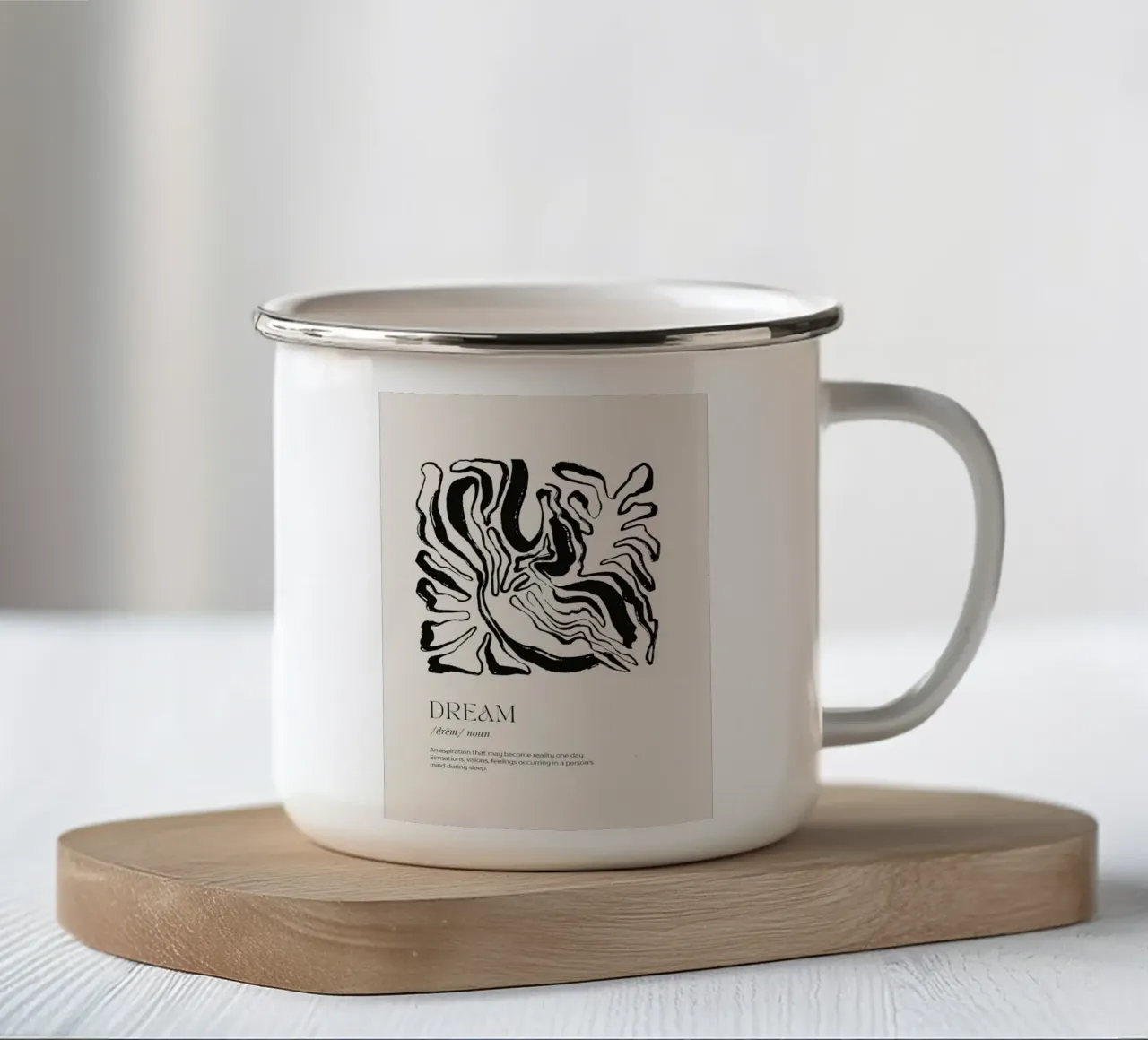 DREAM Abstract - Organic Zebra Print Definitie Kunst emaille mok van NorwesClub