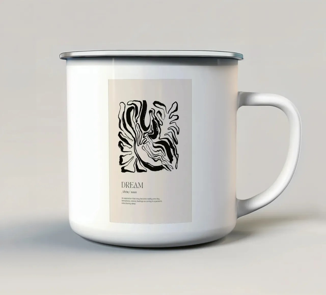 DREAM Abstract - Organic Zebra Print Definitie Kunst emaille mok van NorwesClub