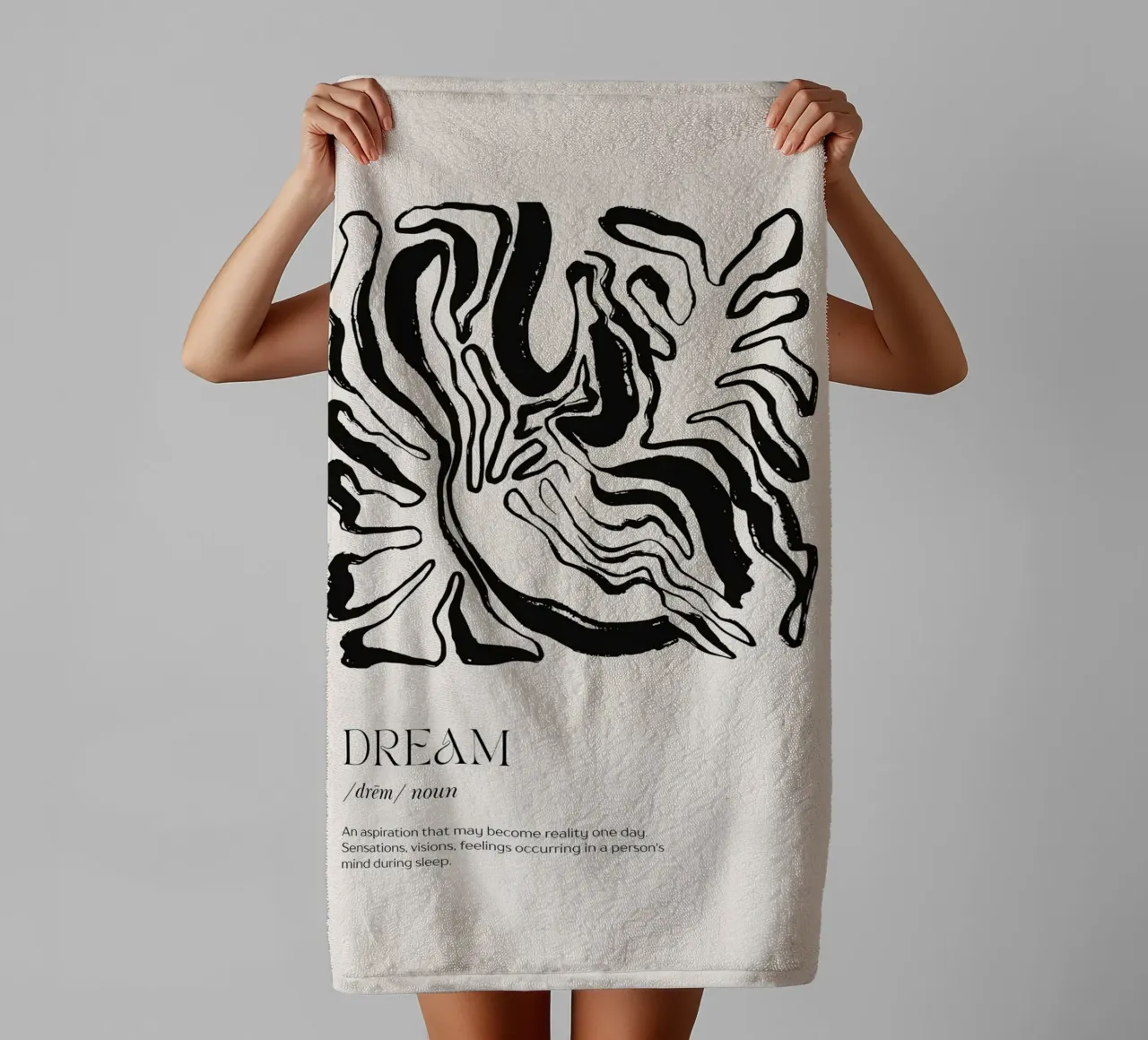 DREAM Abstract - Organic Zebra Print Definitie Kunst badhanddoek van NorwesClub