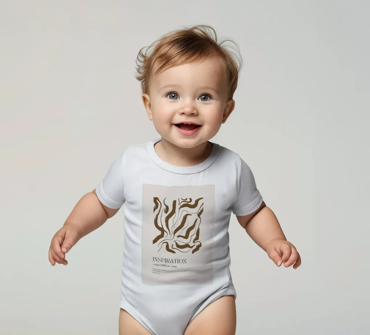 INSPIRATION Abstract - Earthy Stripe Definition Art short-sleeve baby romper by NorwesClub