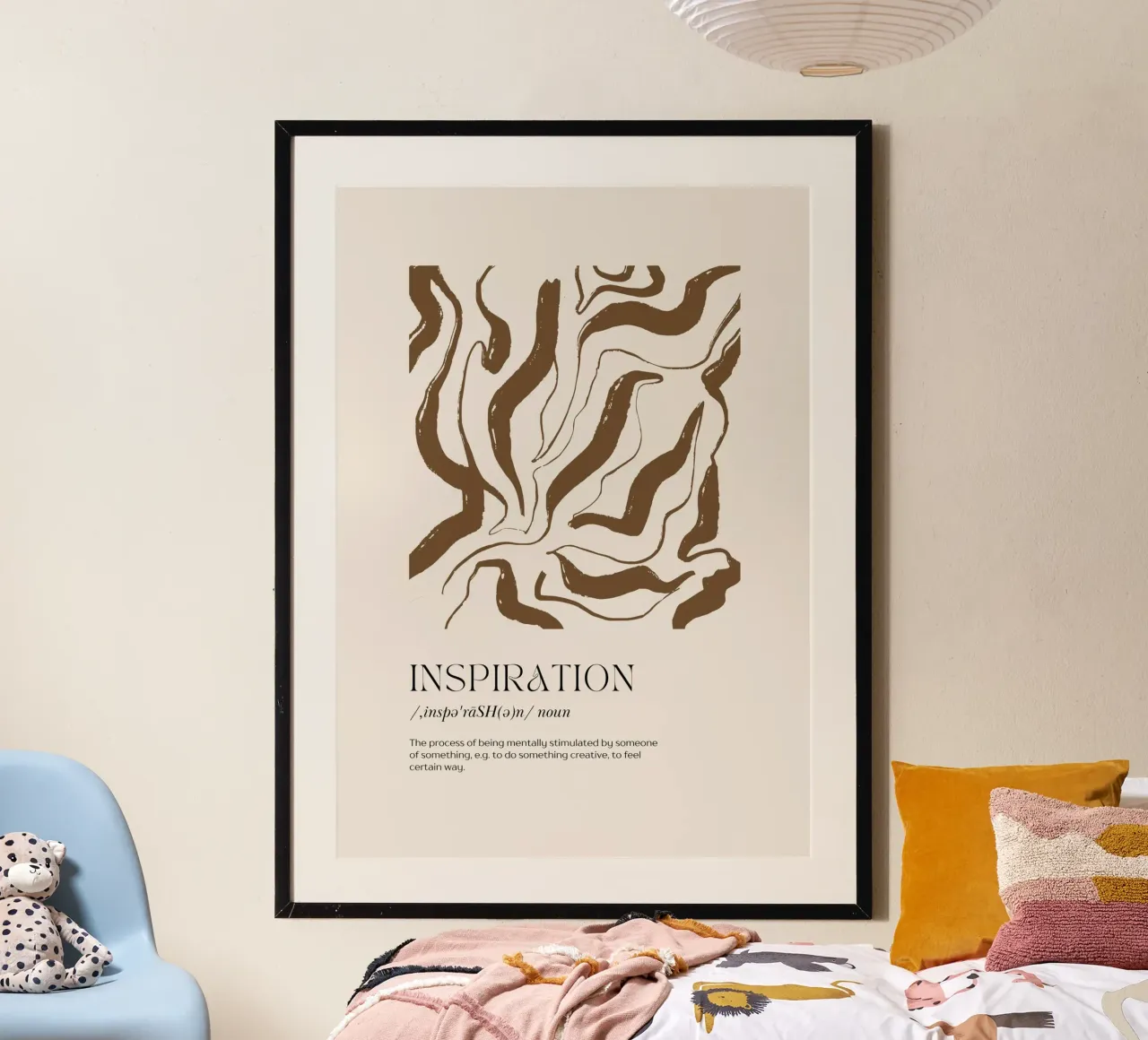 INSPIRATION Abstract - Earthy Stripe Definition Art poster with plastic frame by NorwesClub