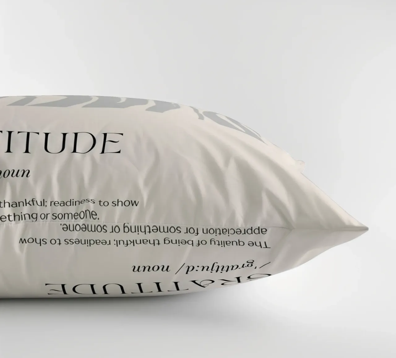 GRATITUDE Abstract - Subtle Wave Definition Print decorative cushion by NorwesClub