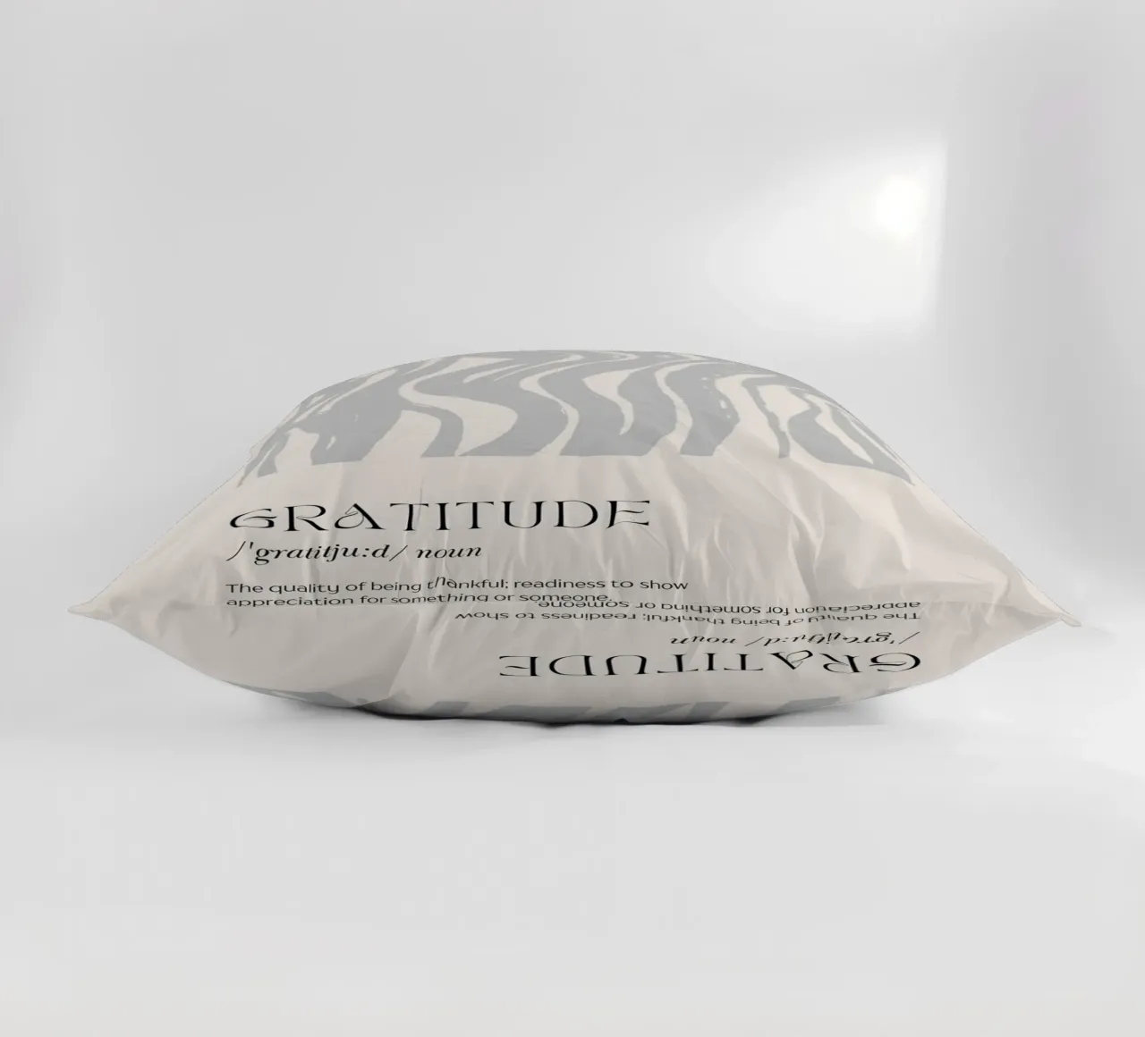 GRATITUDE Abstract - Subtle Wave Definition Print decorative cushion by NorwesClub
