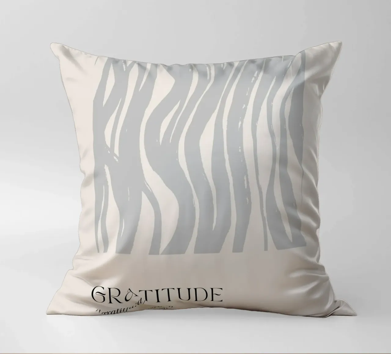 GRATITUDE Abstract - Subtle Wave Definition Print decorative cushion by NorwesClub
