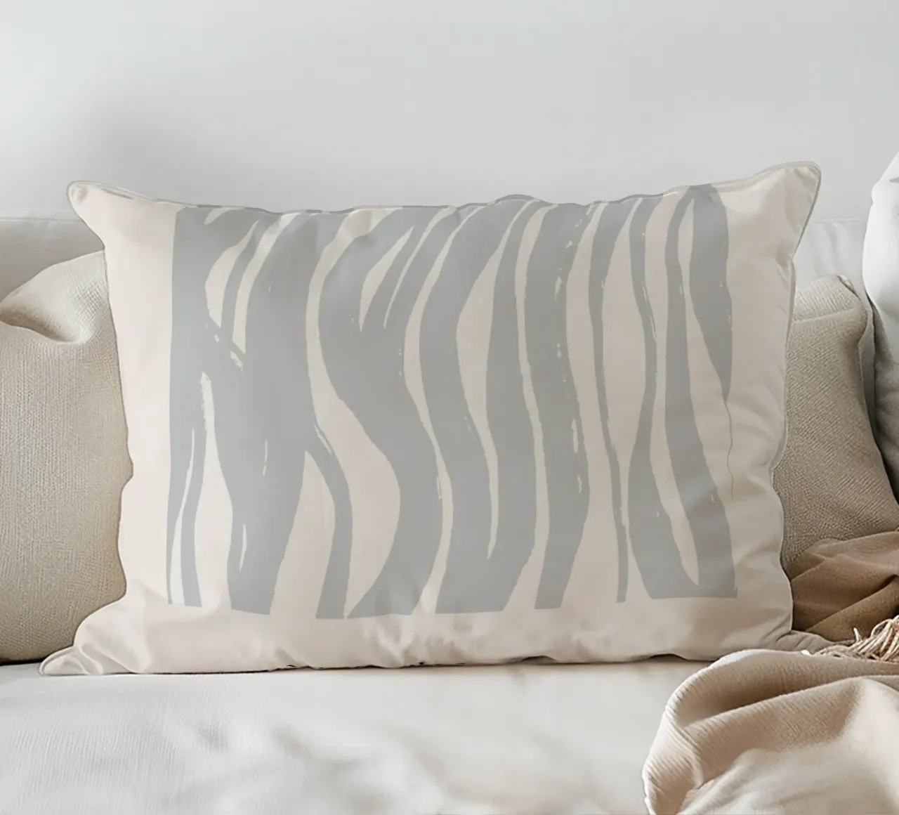 GRATITUDE Abstract - Subtle Wave Definition Print decorative cushion by NorwesClub