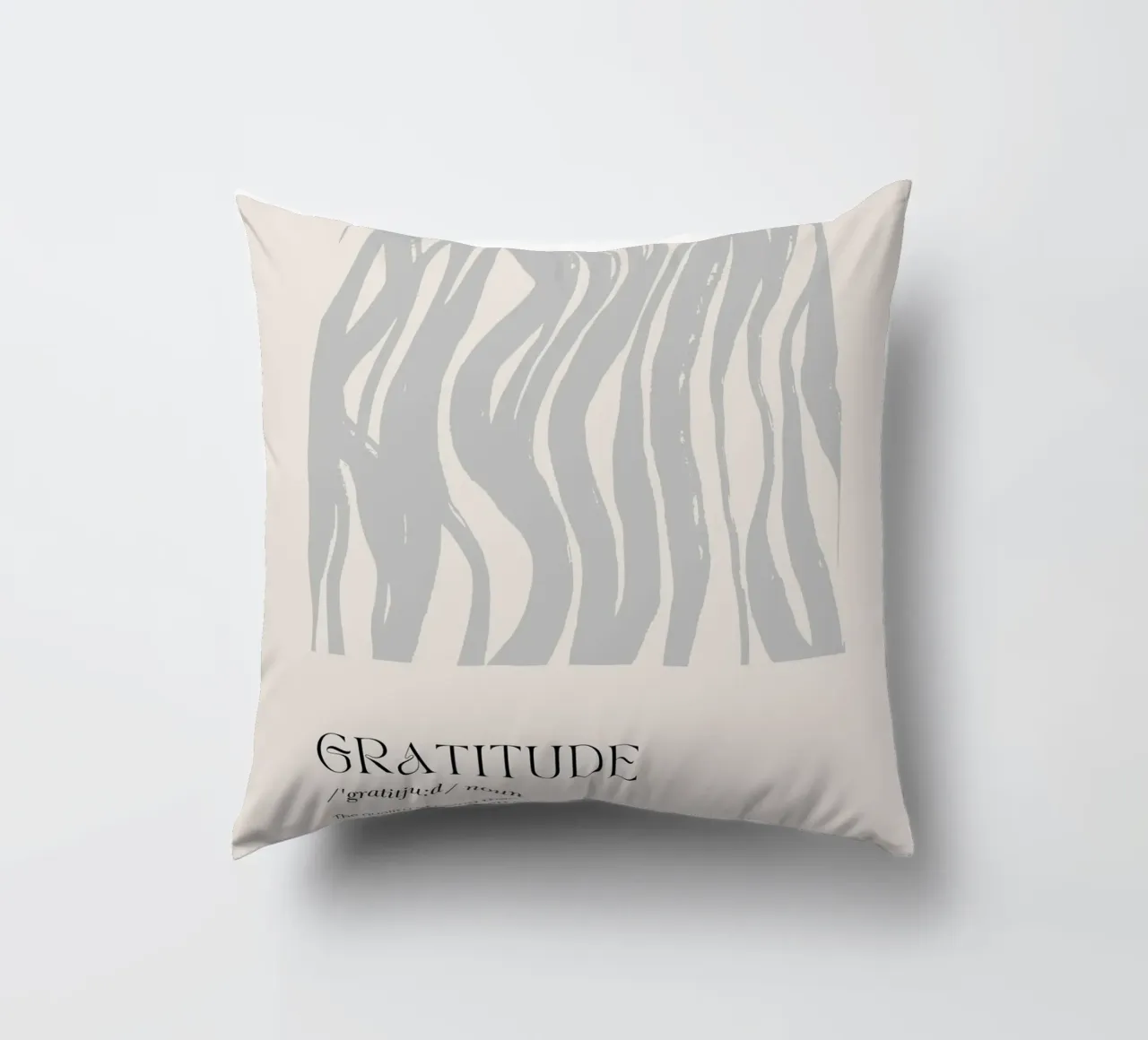 GRATITUDE Abstract - Subtle Wave Definition Print decorative cushion by NorwesClub