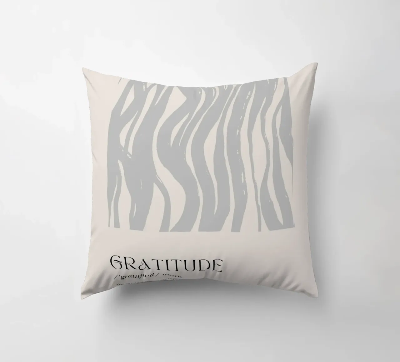 GRATITUDE Abstract - Subtle Wave Definition Print decorative cushion by NorwesClub