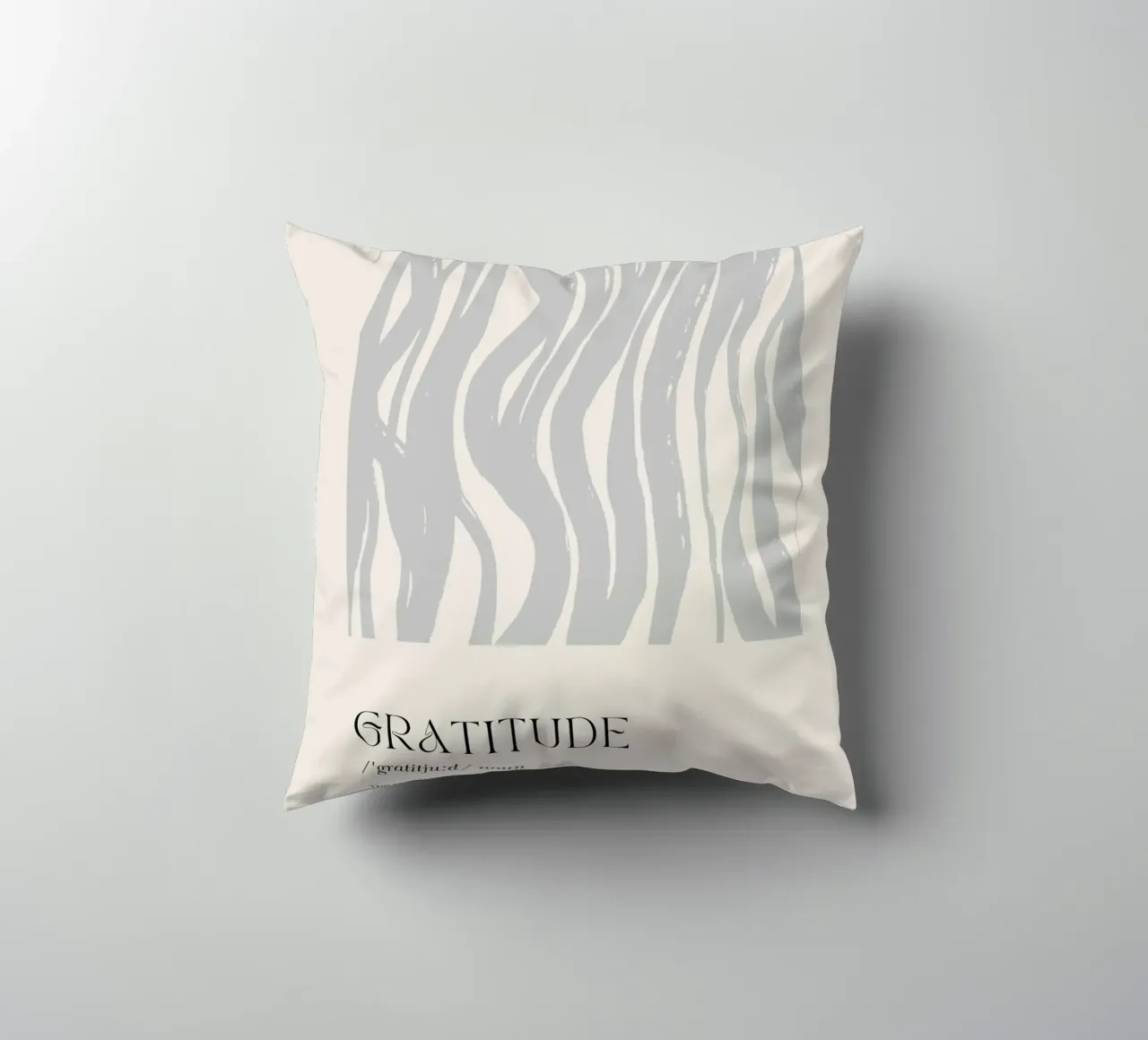 GRATITUDE Abstract - Subtle Wave Definition Print decorative cushion by NorwesClub