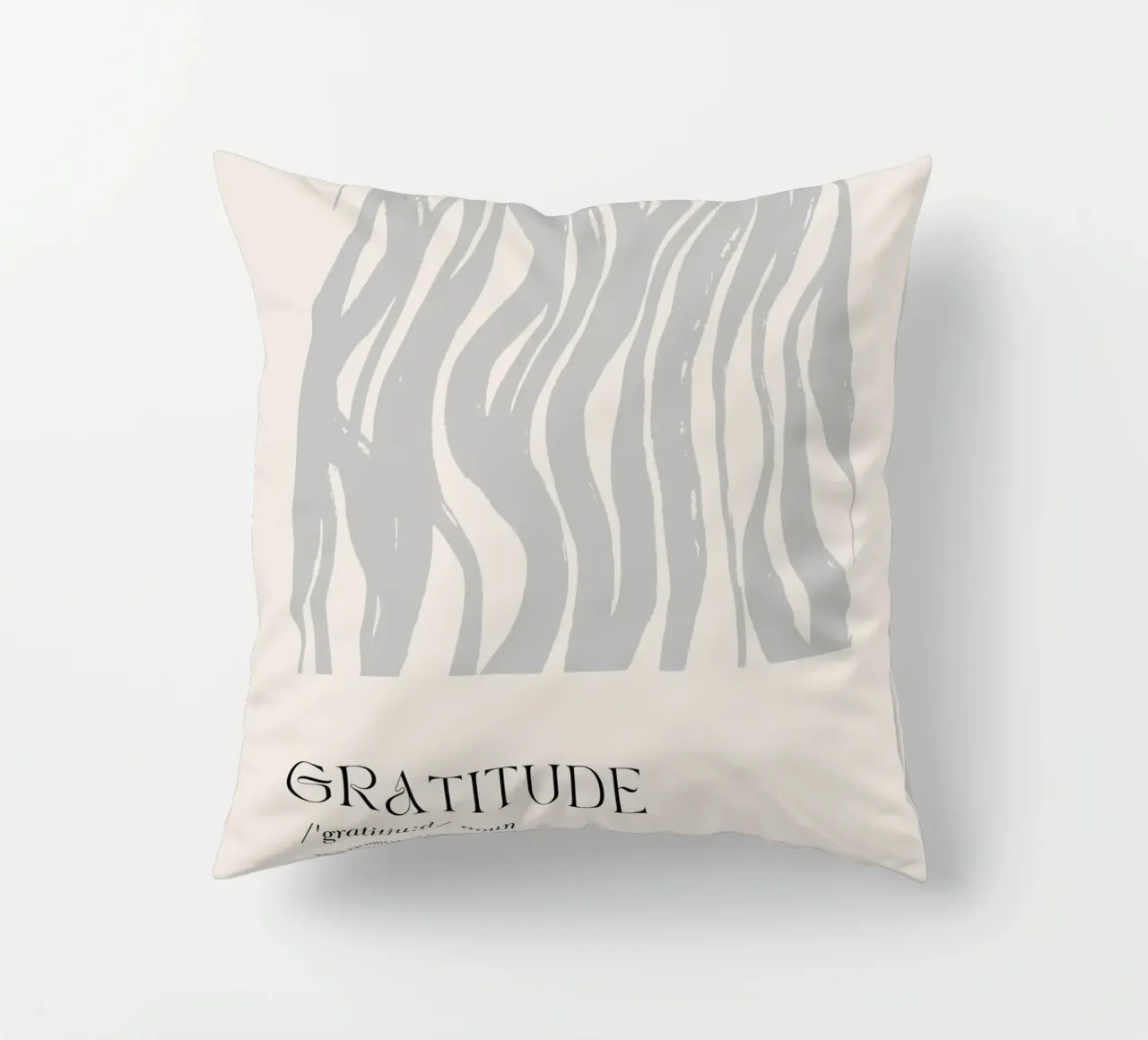 GRATITUDE Abstract - Subtle Wave Definition Print decorative cushion by NorwesClub