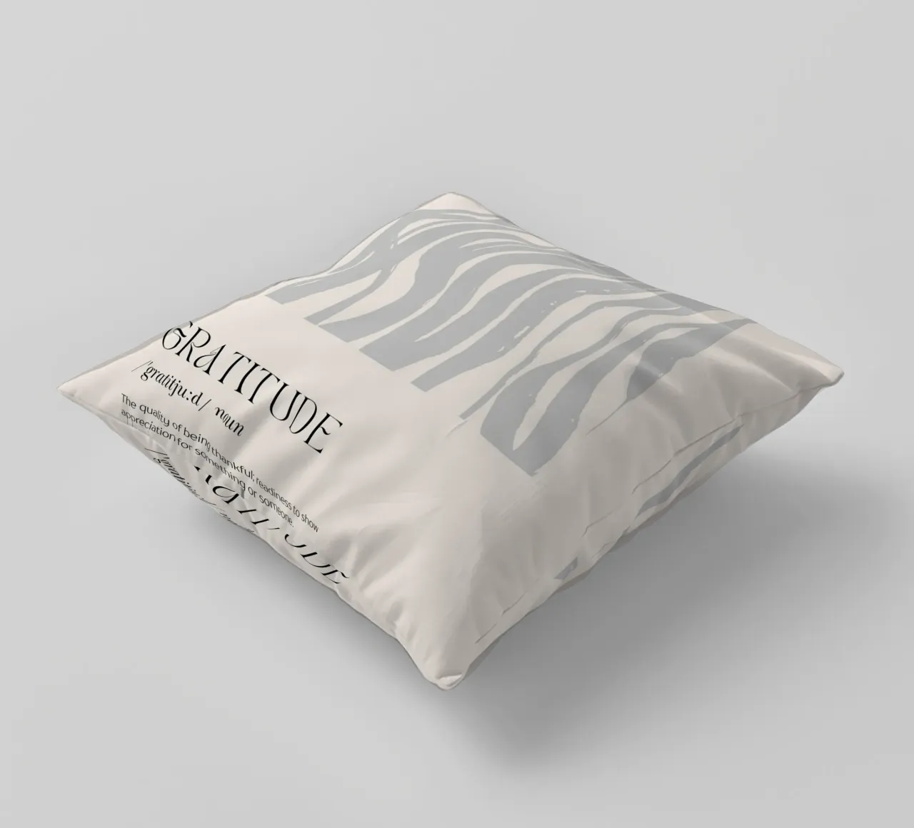 GRATITUDE Abstract - Subtle Wave Definition Print decorative cushion by NorwesClub