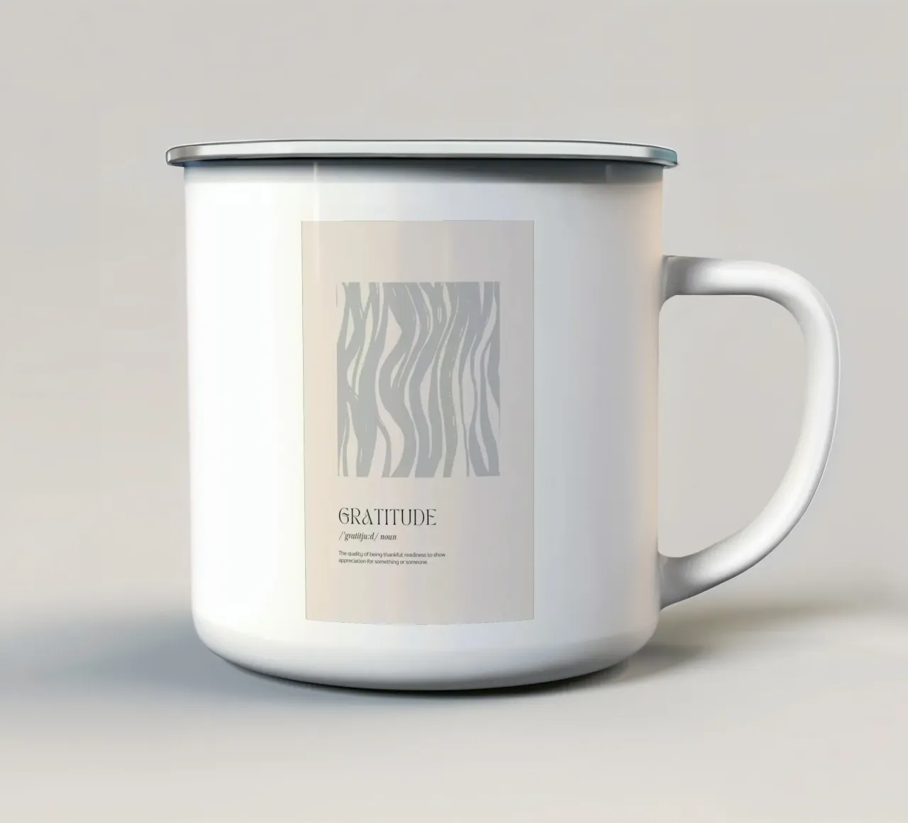 GRATITUDE Abstract - Subtle Wave Definition Print mug en émail de NorwesClub