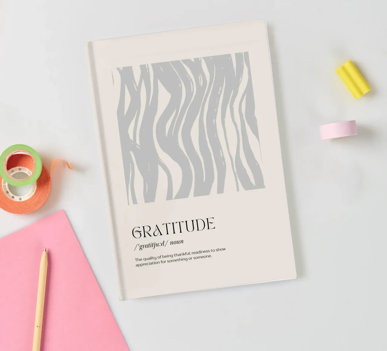 GRATITUDE Abstract - Subtle Wave Definition Print notebook by NorwesClub