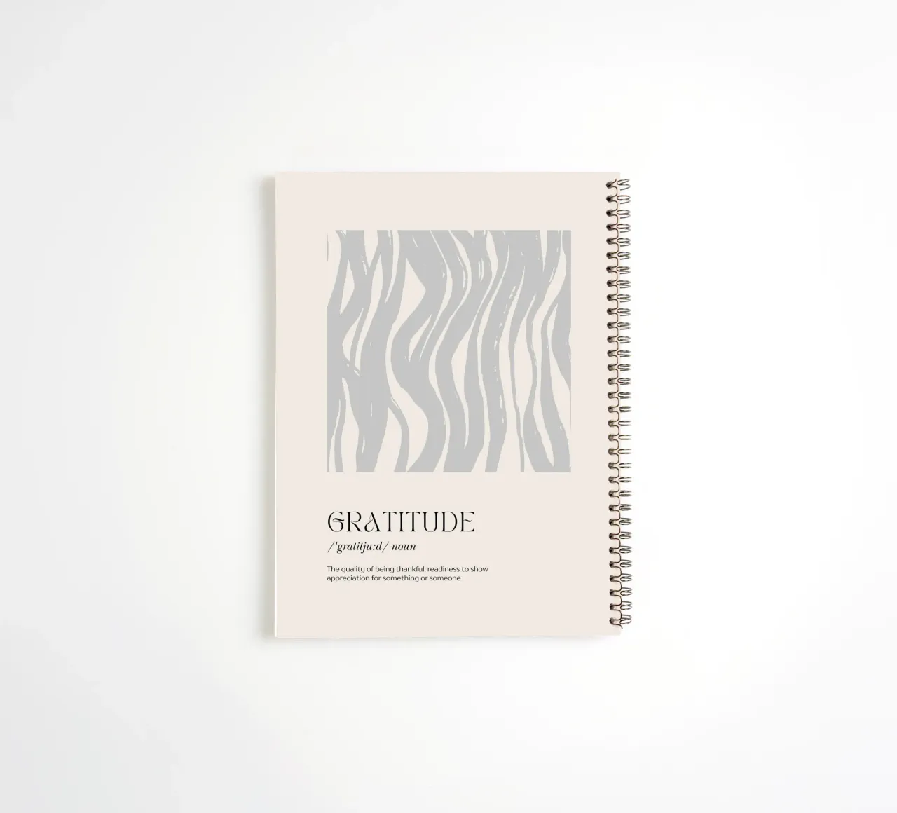 GRATITUDE Abstract - Subtle Wave Definition Print spiral notebook by NorwesClub