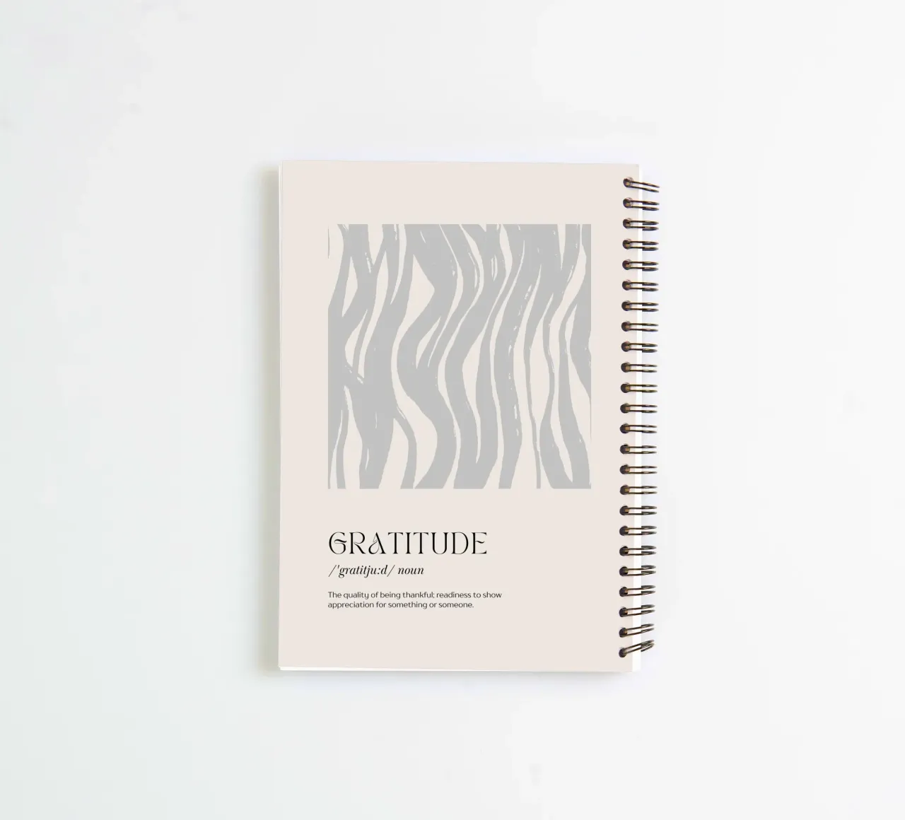 GRATITUDE Abstract - Subtle Wave Definition Print spiral notebook by NorwesClub