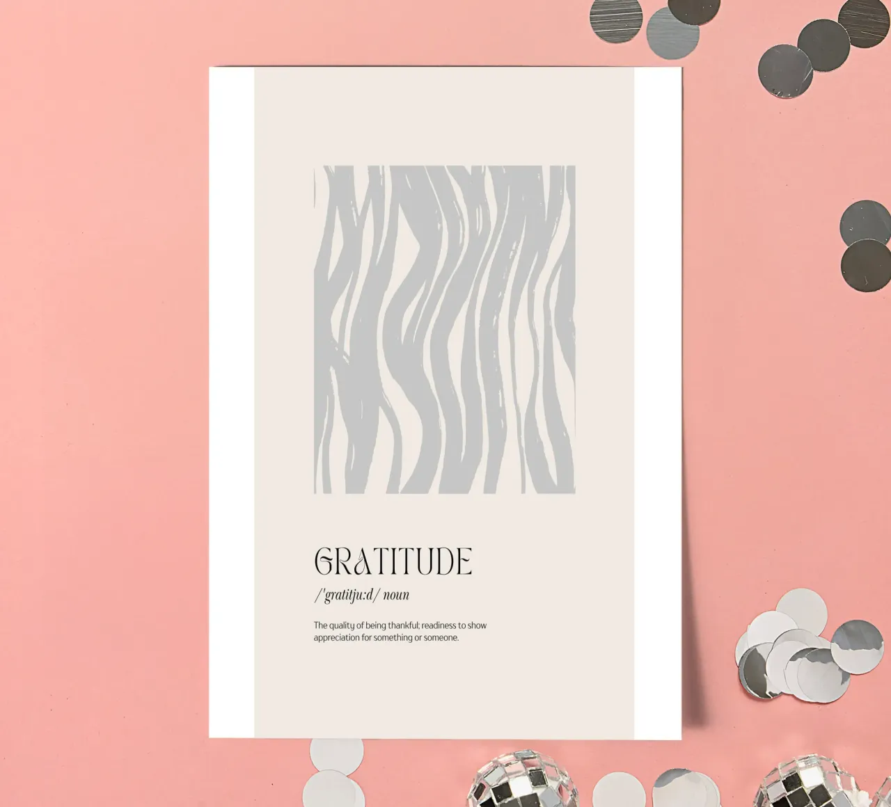 GRATITUDE Abstract - Subtle Wave Definition Print planche autocollant de NorwesClub