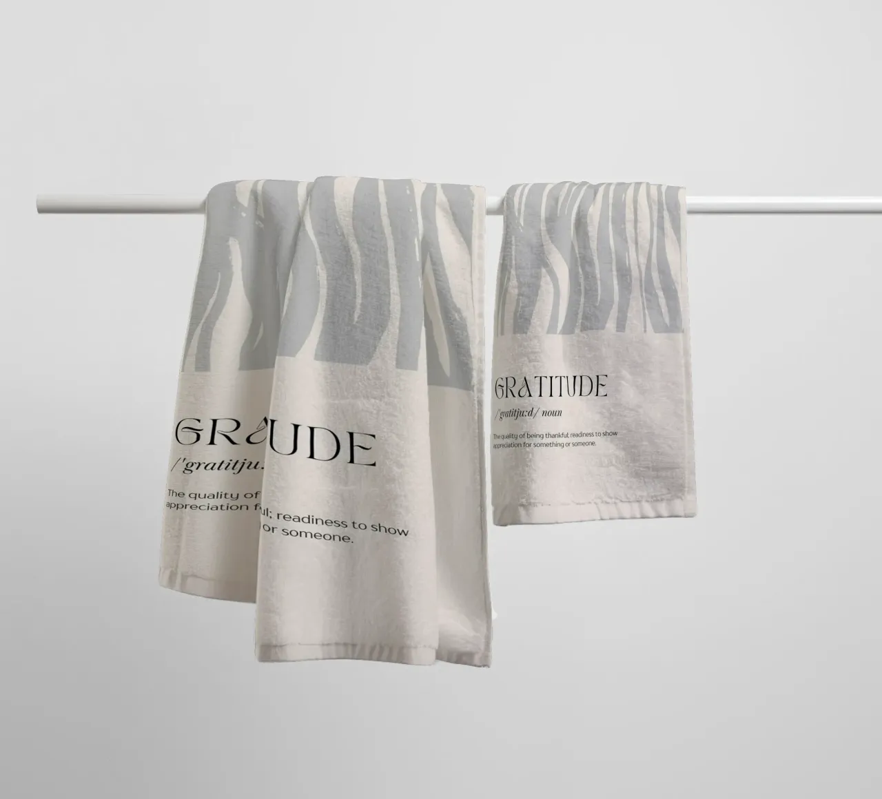 GRATITUDE Abstract - Subtle Wave Definition Print serviette de bain de NorwesClub