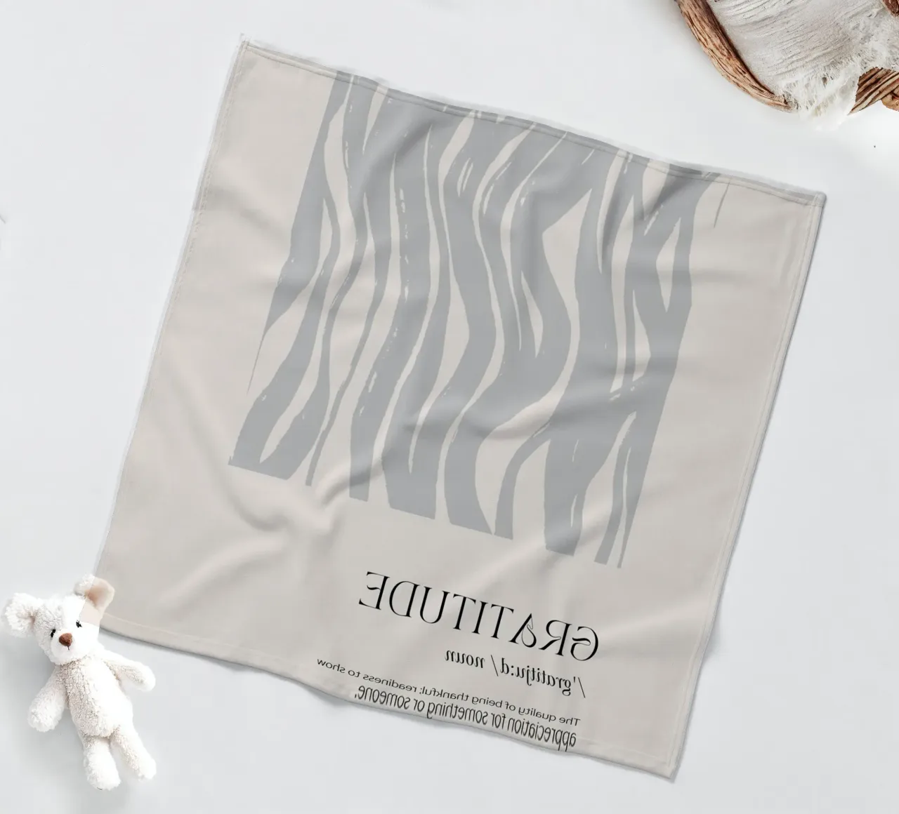 GRATITUDE Abstract - Subtle Wave Definition Print fleece blanket by NorwesClub