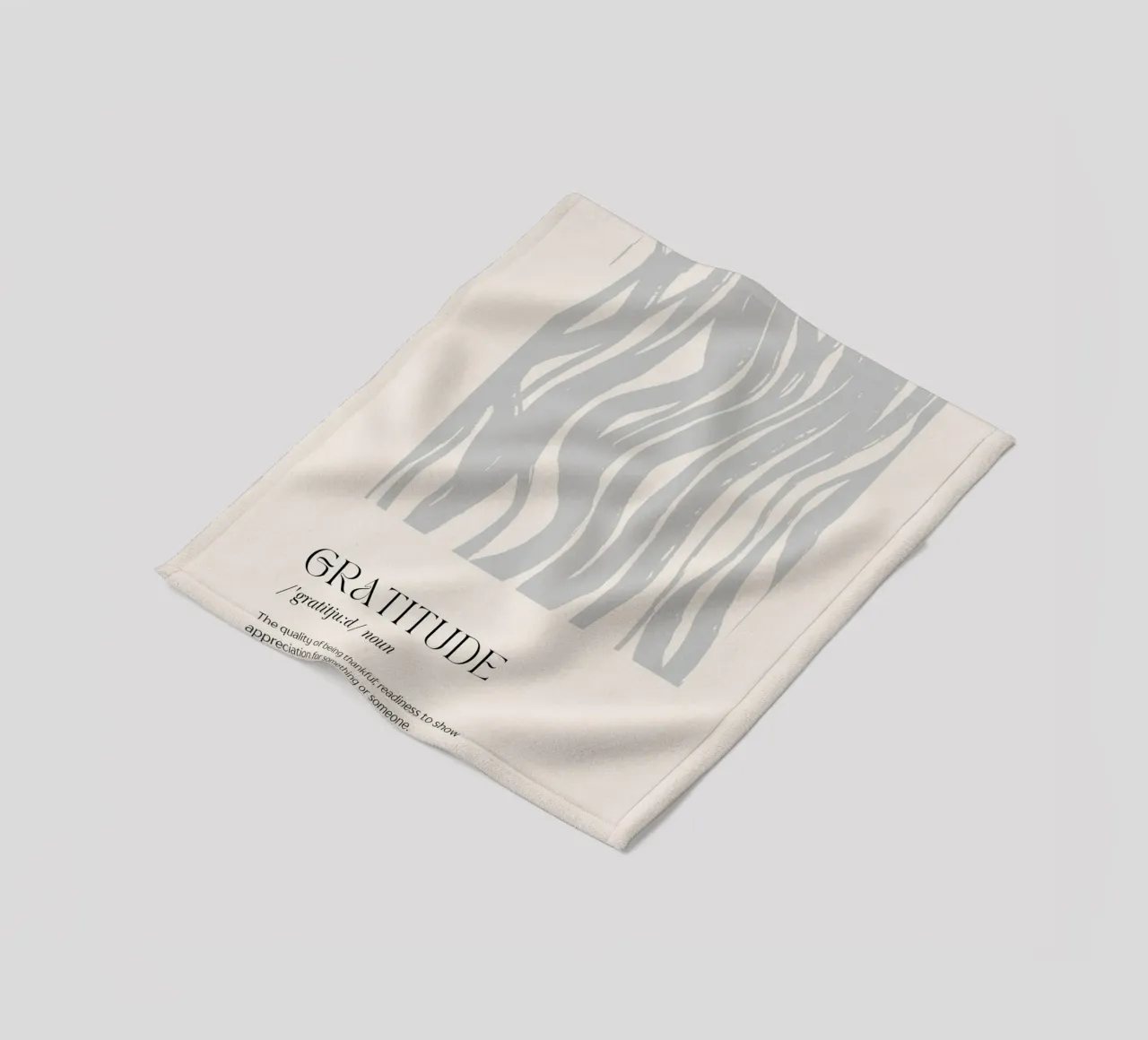 GRATITUDE Abstract - Subtle Wave Definition Print fleece blanket by NorwesClub
