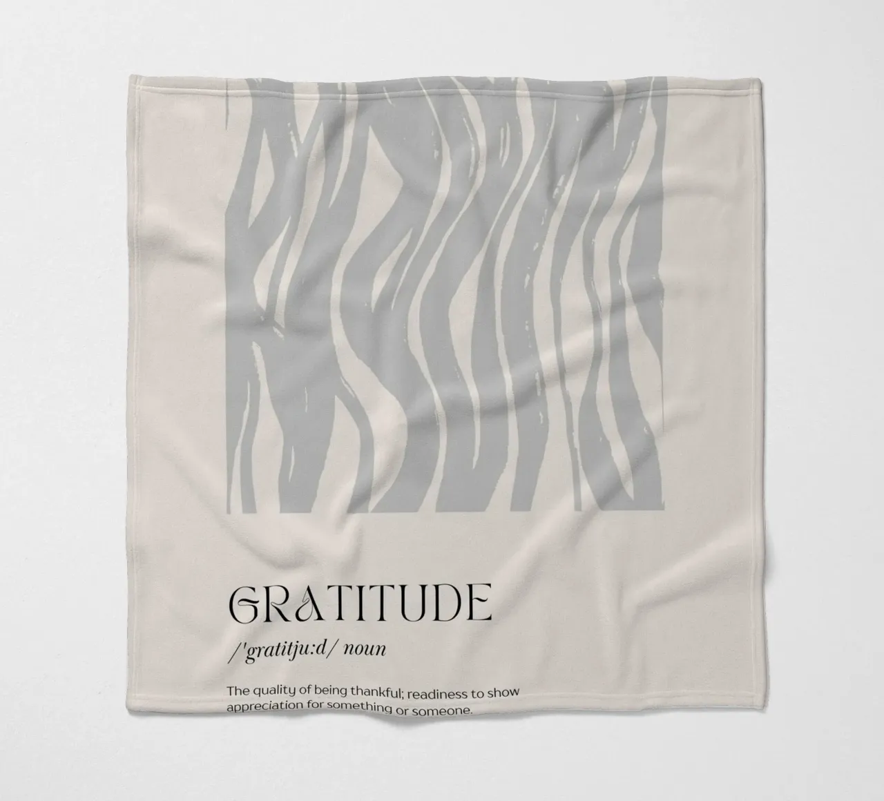 GRATITUDE Abstract - Subtle Wave Definition Print fleece blanket by NorwesClub