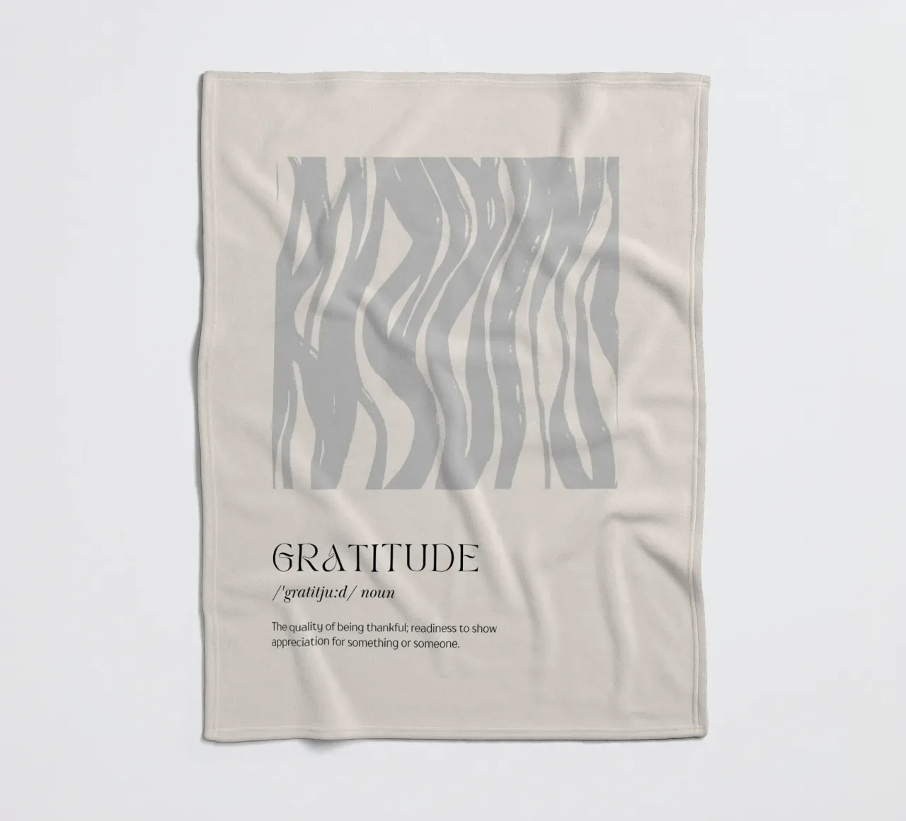 GRATITUDE Abstract - Subtle Wave Definition Print fleece blanket by NorwesClub