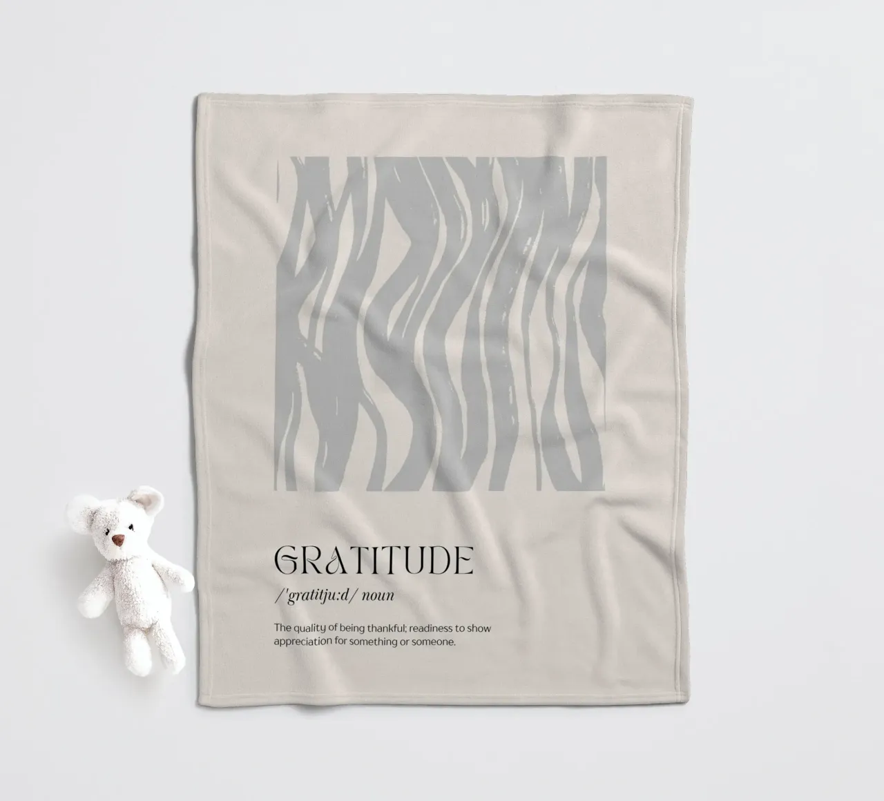 GRATITUDE Abstract - Subtle Wave Definition Print fleece blanket by NorwesClub