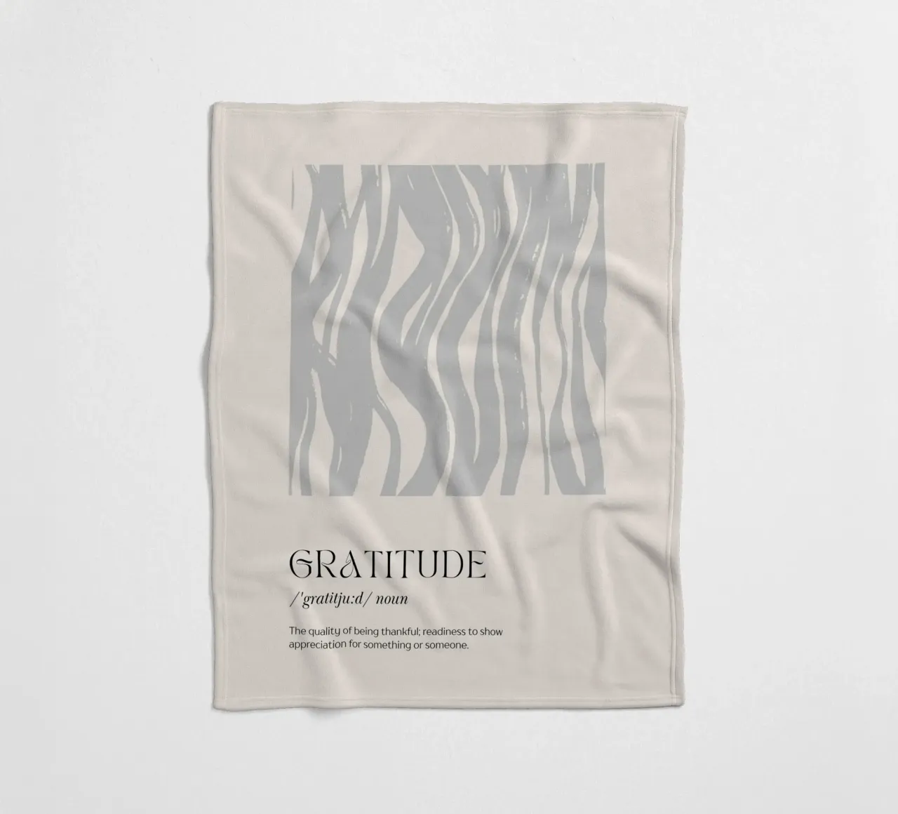 GRATITUDE Abstract - Subtle Wave Definition Print fleece blanket by NorwesClub