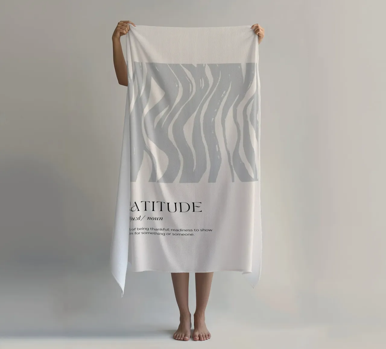 GRATITUDE Abstract - Subtle Wave Definition Print beach towel by NorwesClub
