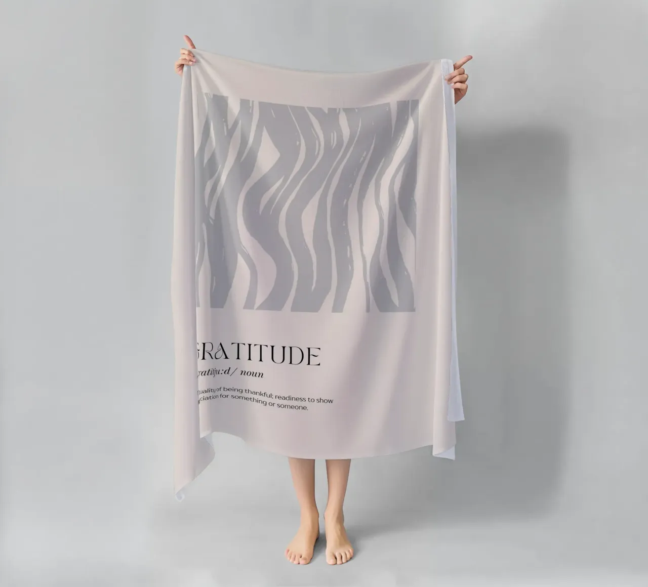 GRATITUDE Abstract - Subtle Wave Definition Print beach towel by NorwesClub