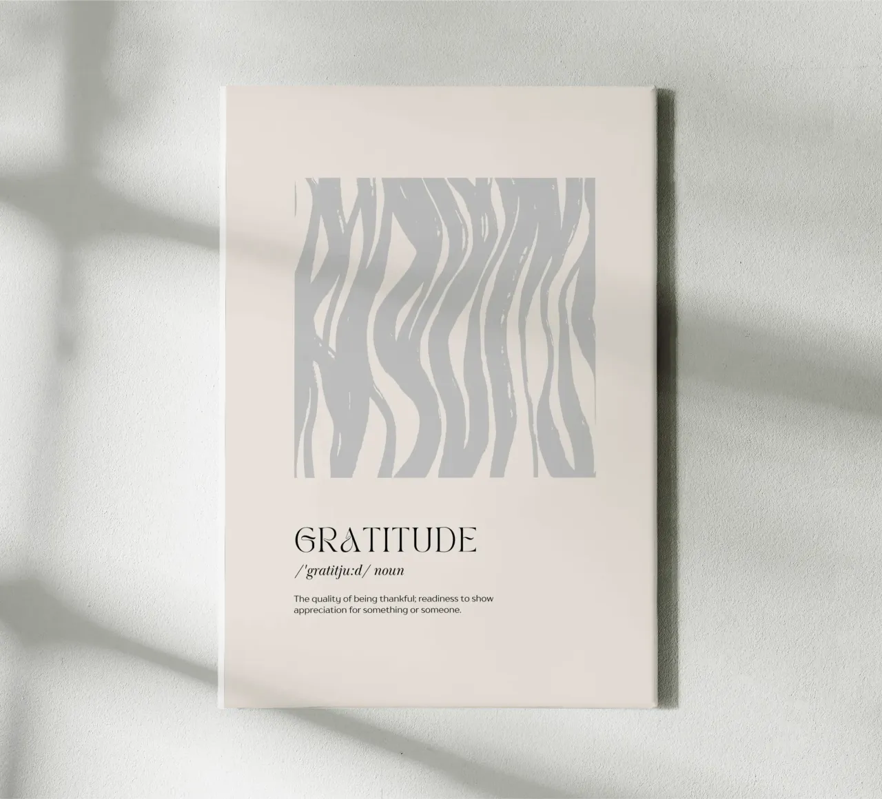 GRATITUDE Abstract - Subtle Wave Definition Print canvas with Floater frame by NorwesClub