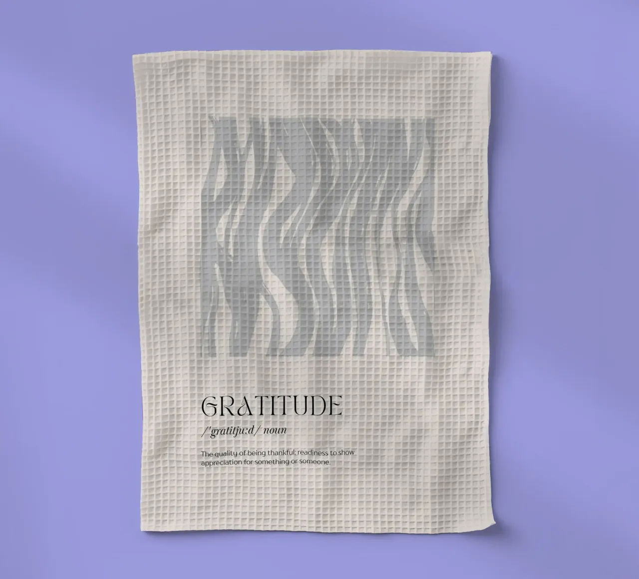 GRATITUDE Abstract - Subtle Wave Definition Print torchon de NorwesClub