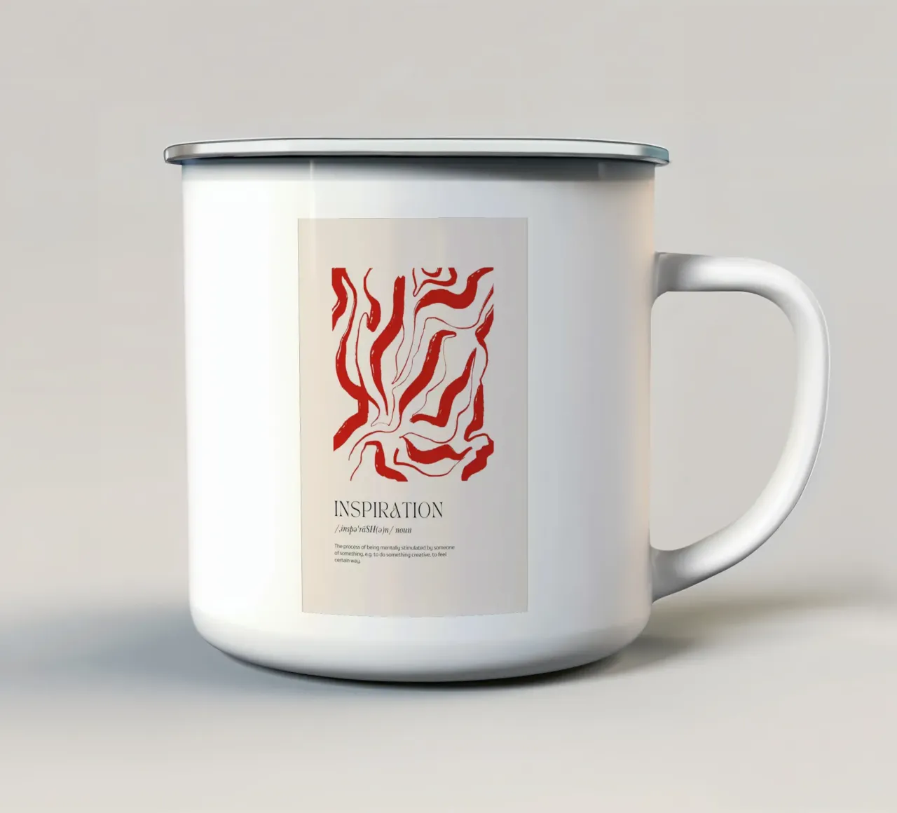 INSPIRATION Abstract - Bold Red Stripe Definition Art (Art de la définition des rayures rouges audacieuses) mug en émail de NorwesClub