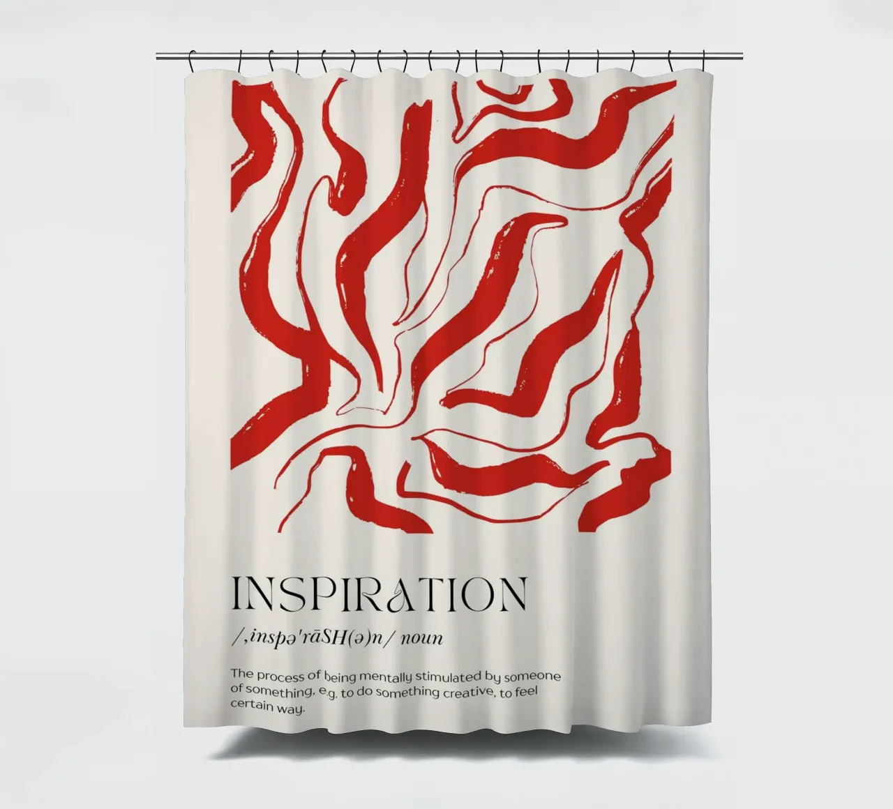INSPIRATION Abstrakt - Bold Red Stripe Definition Kunst Duschvorhang von NorwesClub