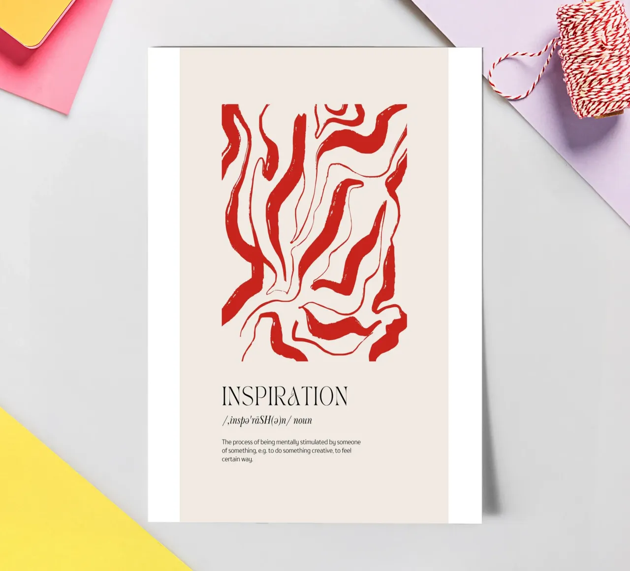 INSPIRATION Abstract - Bold Red Stripe Definition Art (Art de la définition des rayures rouges audacieuses) planche autocollant de NorwesClub