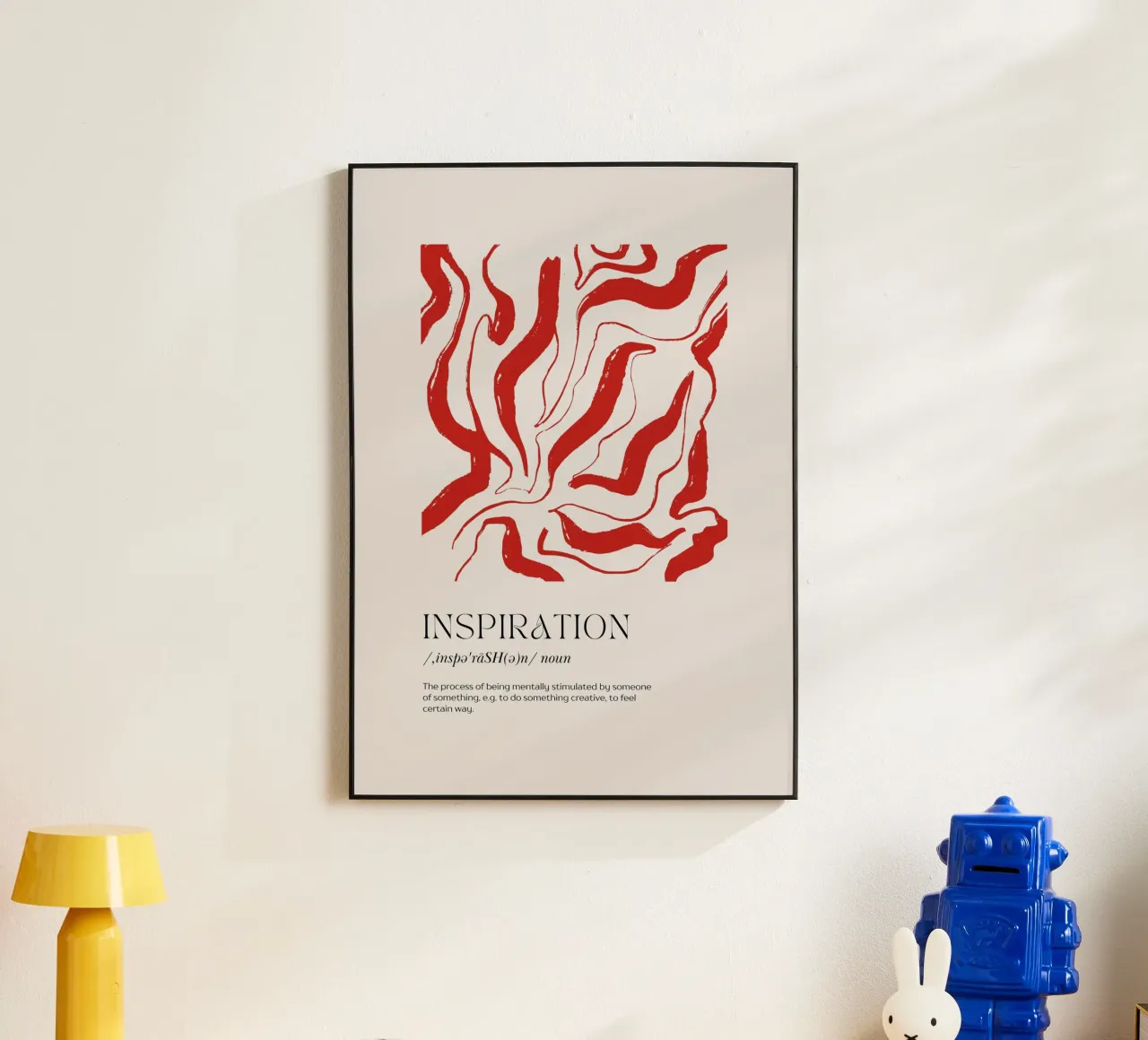 INSPIRATION Abstract - Bold Red Stripe Definition Art (Art de la définition des rayures rouges audacieuses) alu dibond de NorwesClub