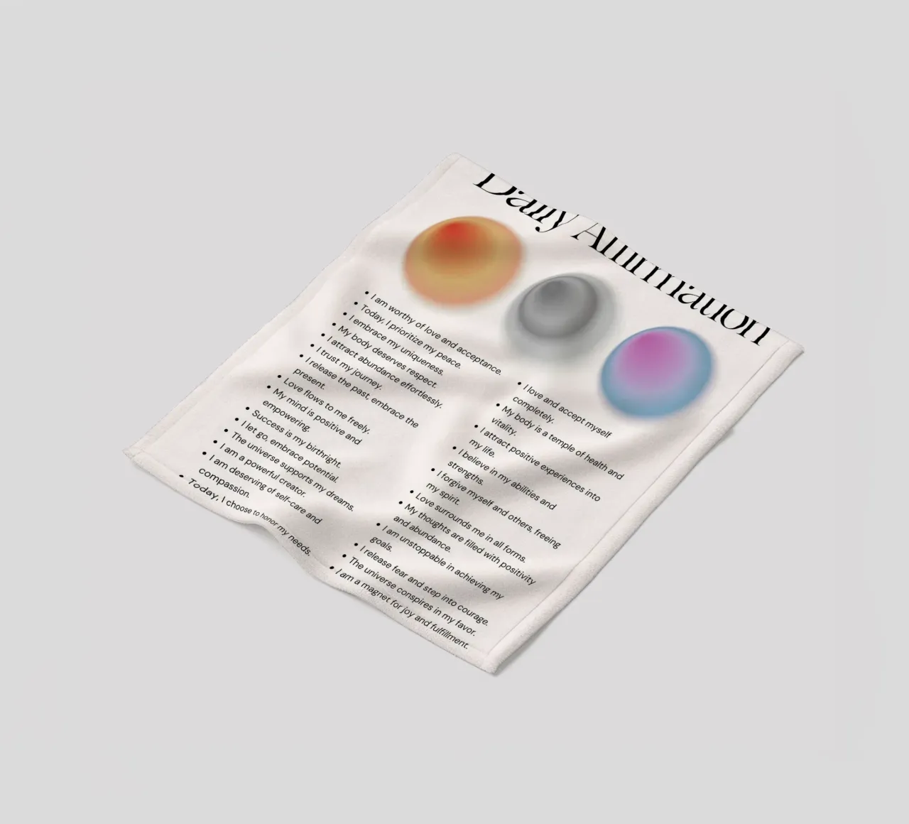 Daily Affirmation - Gradient Orb Wellness Print fleece blanket by NorwesClub