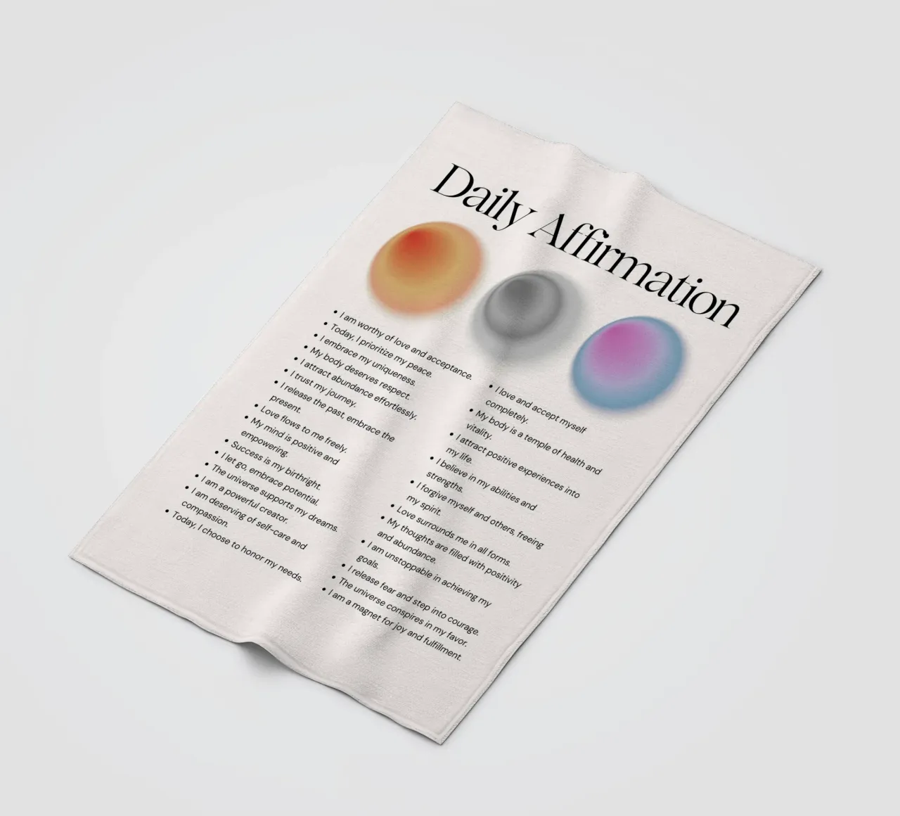 Daily Affirmation - Gradient Orb Wellness Print fleece blanket by NorwesClub