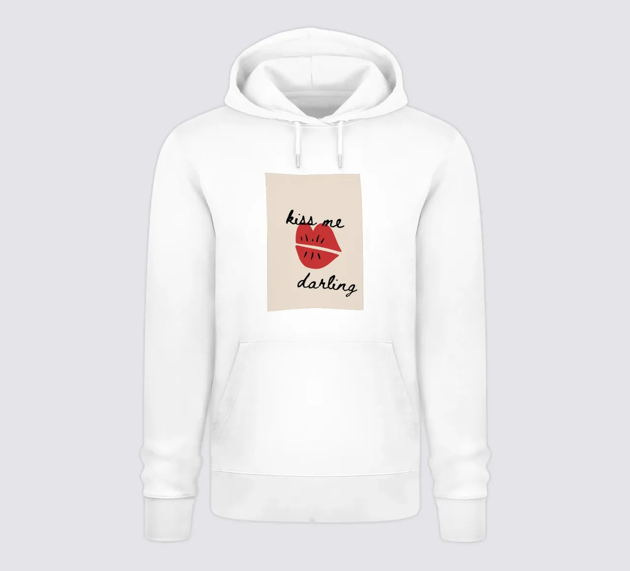 Kiss Me Darling - Stampa labbra rosse giocose felpa con cappuccio da NorwesClub