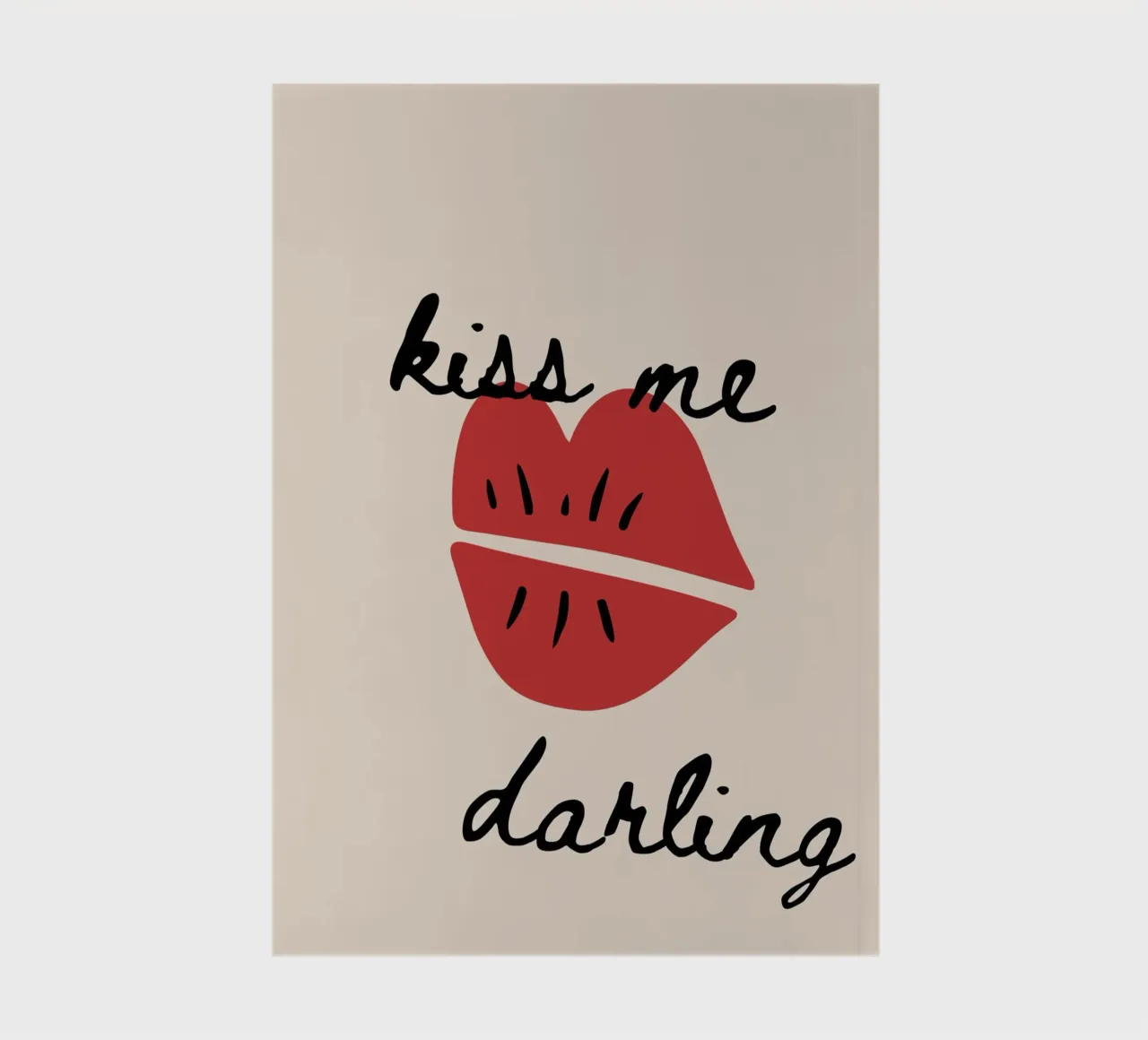 Kiss Me Darling - Playful Red Lips Print notebook by NorwesClub