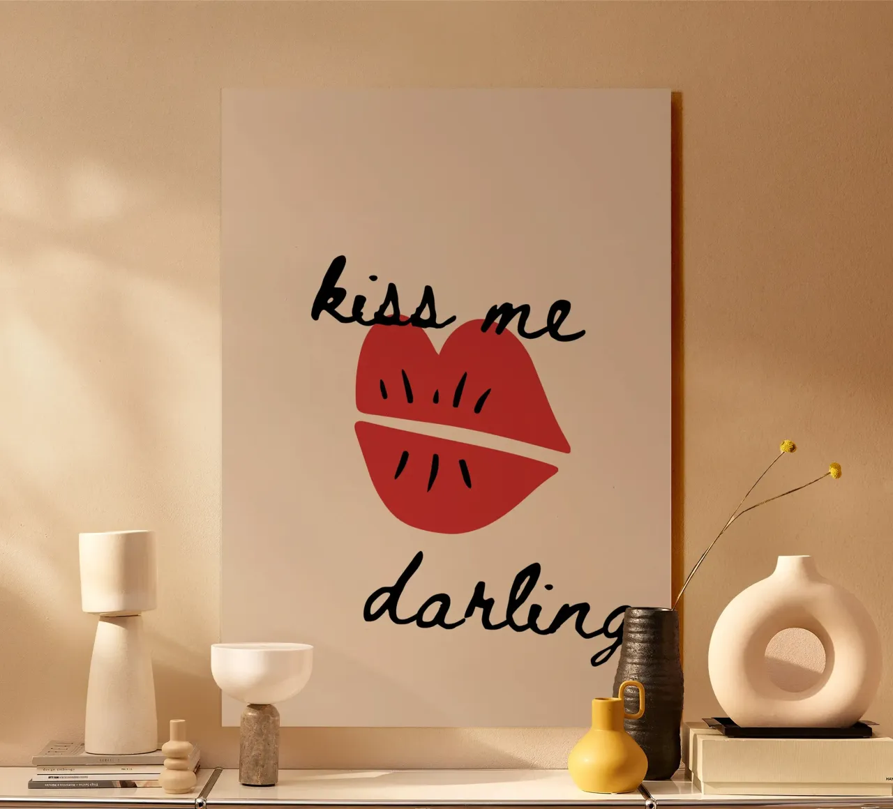 Kiss Me Darling - Verspielte rote Lippen drucken Acryl-Glas von NorwesClub